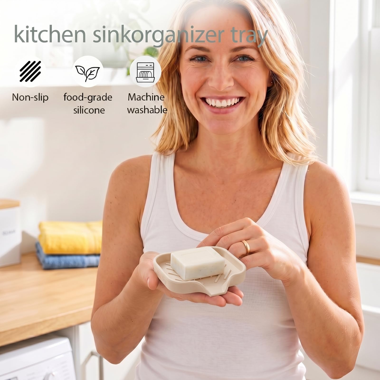 Silicone Soap Dish with Drain Spout