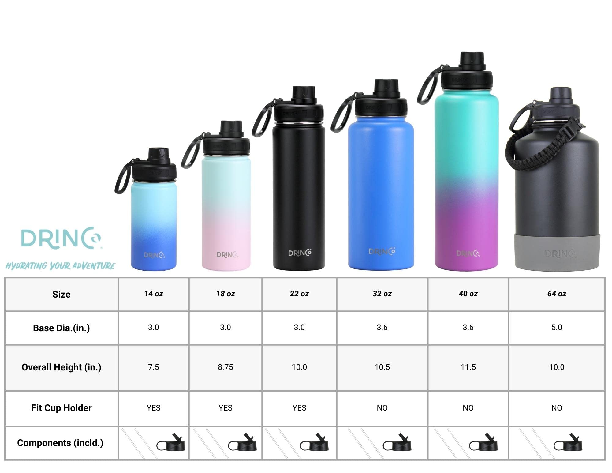Stainless Steel Water Bottle Spout Lid Vacuum Insulated Double Wall Water Bottle Wide Mouth