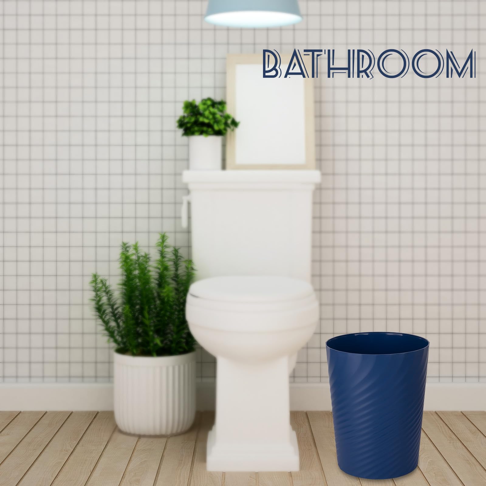 Plastic Small Bathroom Trash Can Wastebasket Garbage Can (2 Count)