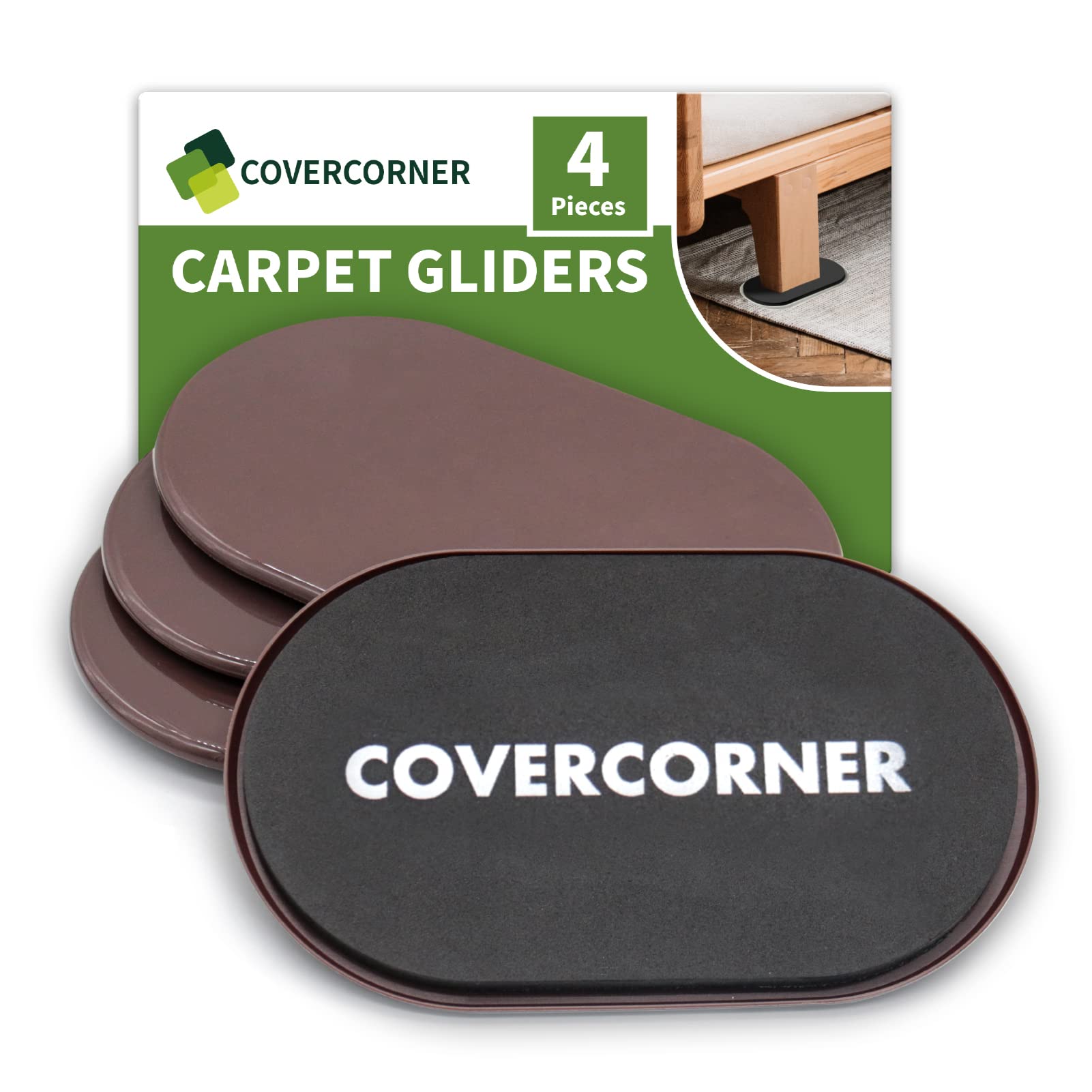 Furniture Sliders for Carpet 4 PCS (4 Count)