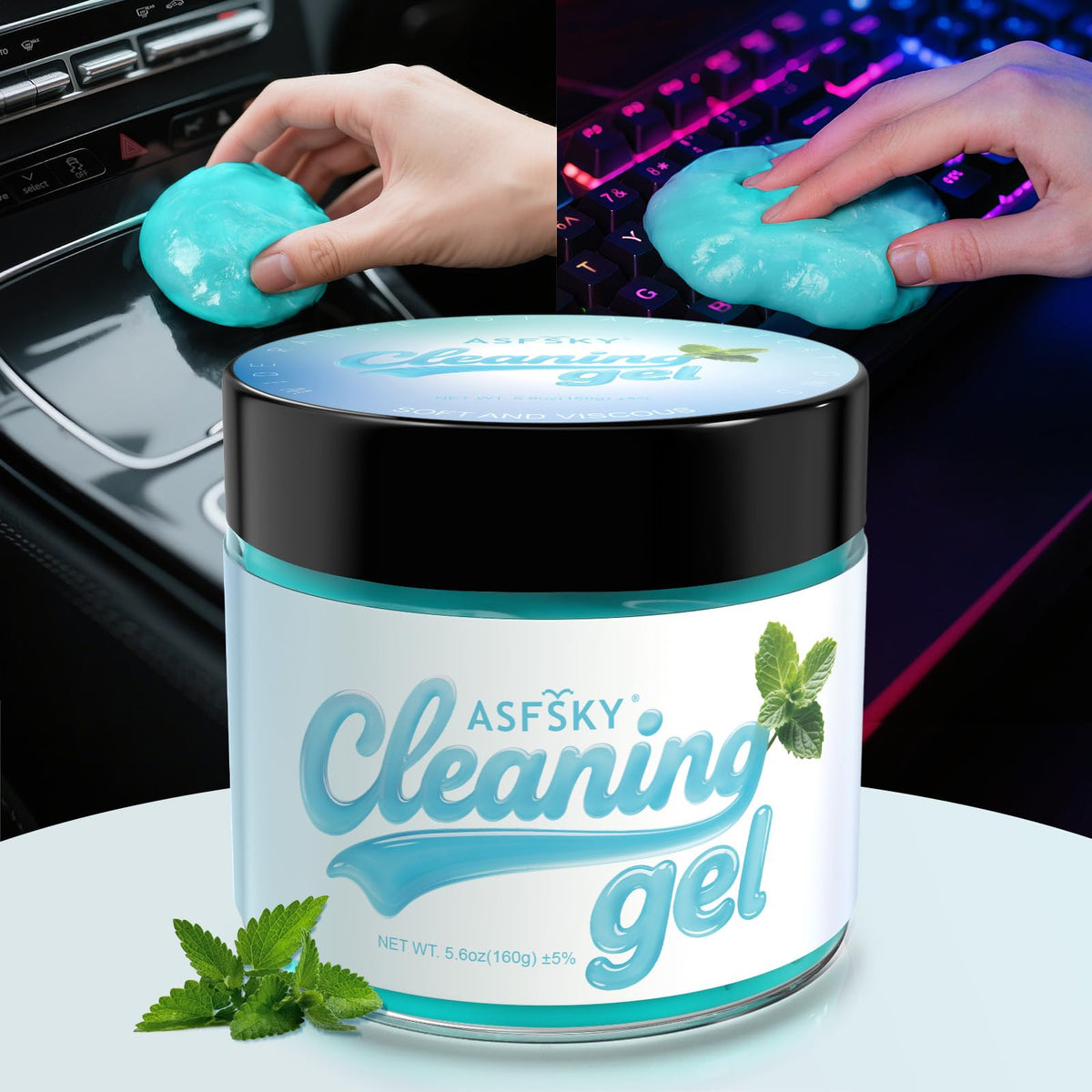 Car Cleaning Gel Universal Cleaning Gel Putty Dust Remover Mint