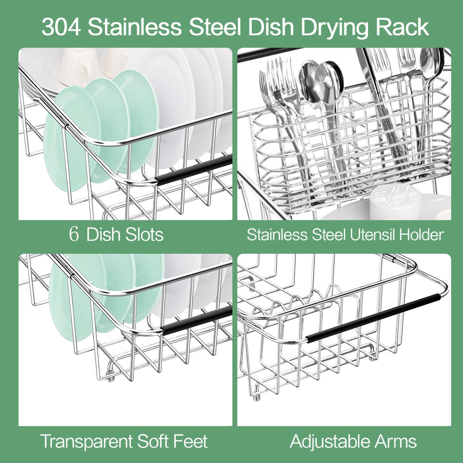 Dish Drainer Rack in Sink Adjustable