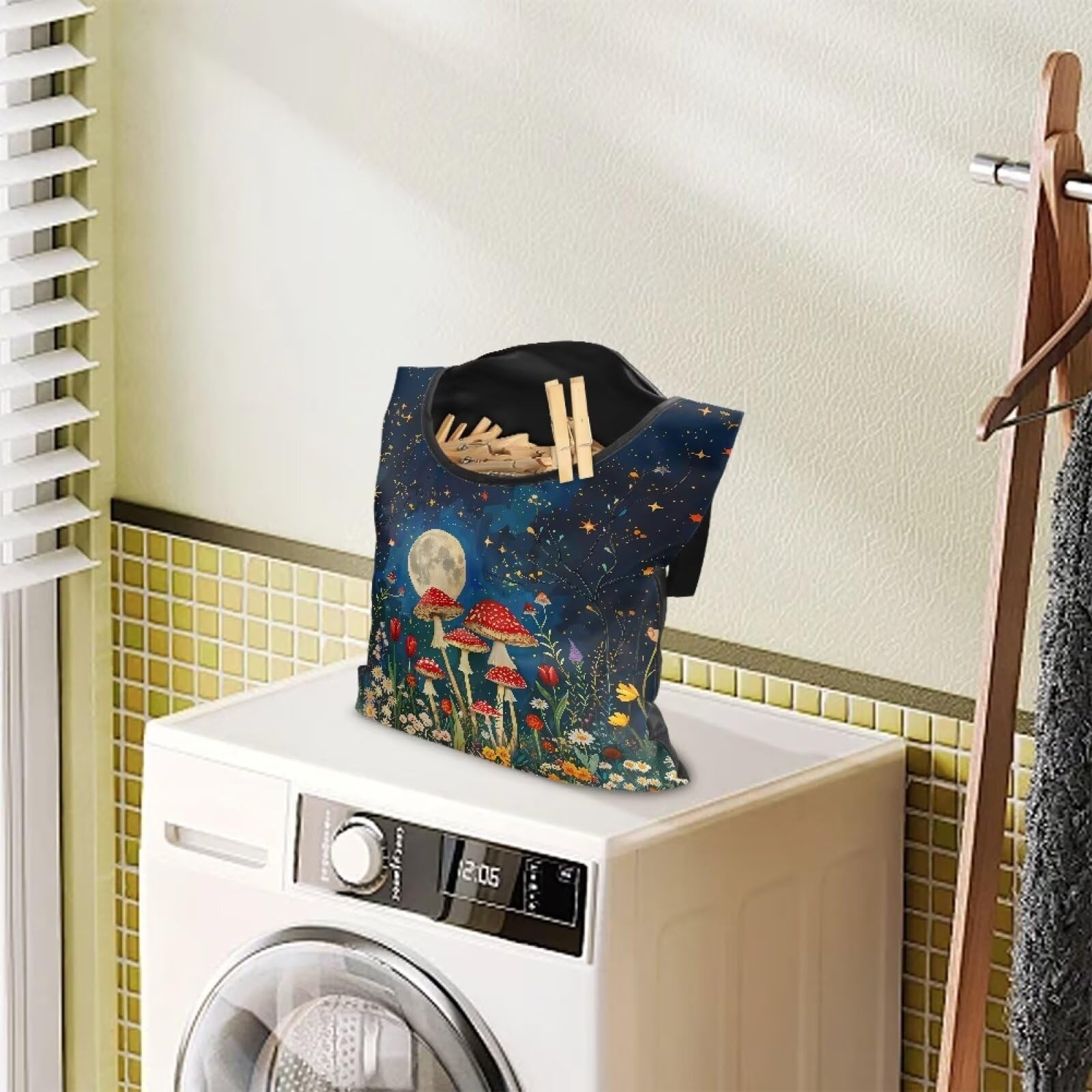 Mushroom Handy Clothespin Bags Moon Space