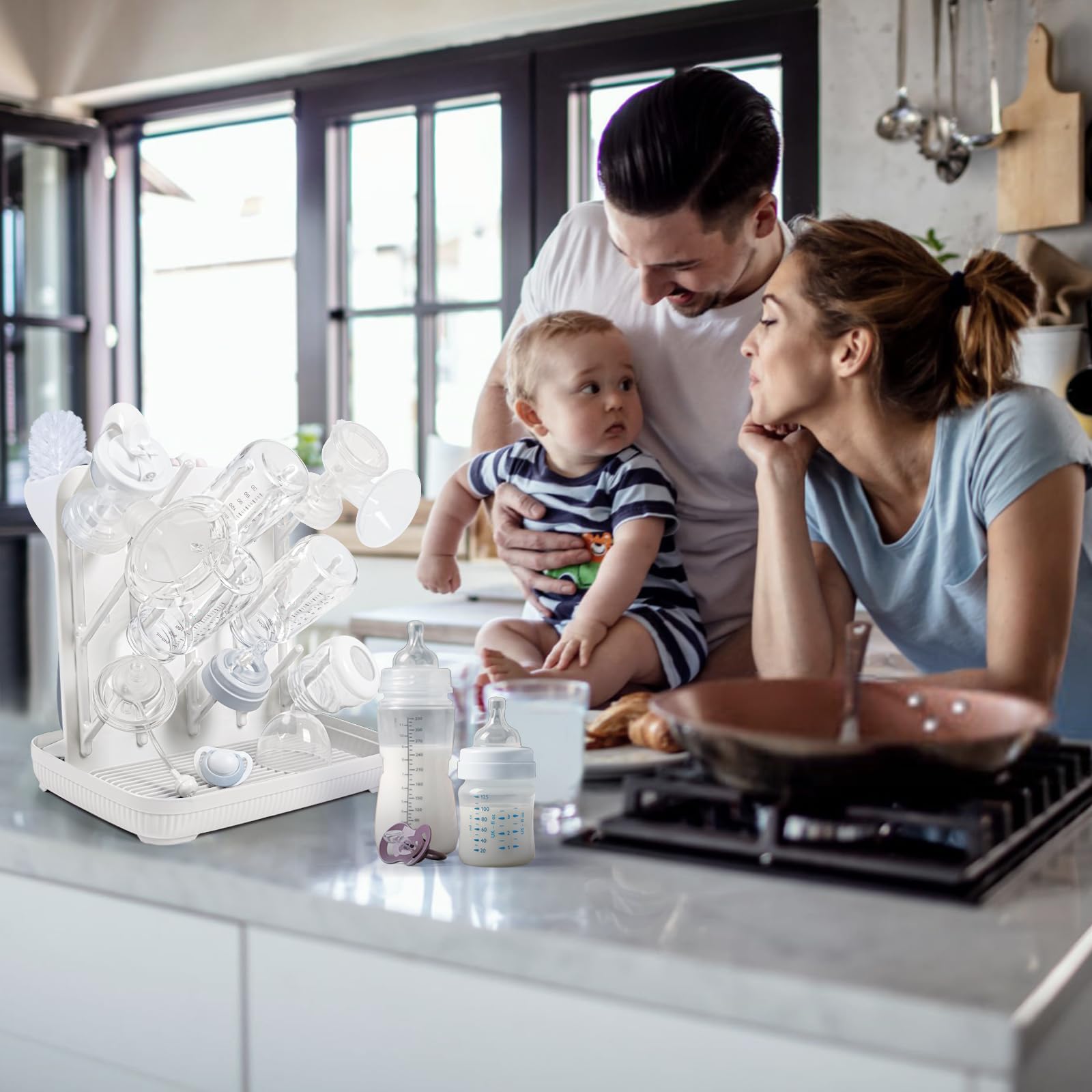 Baby Bottle Drying Rack：Large Vertical Space Saver for Countertop