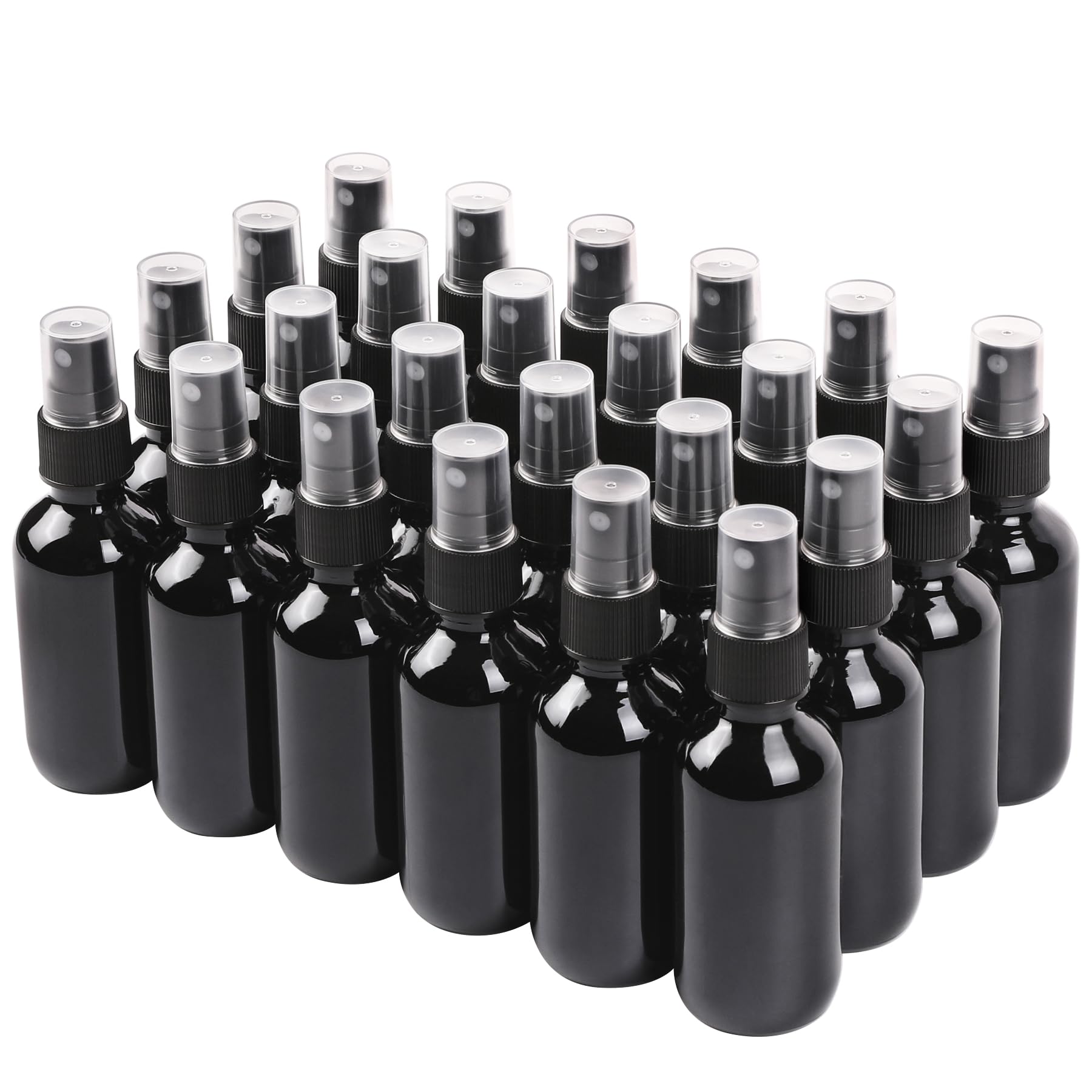 Black Glass Small Spray Bottle 2 oz 24 Packs (24 Count)