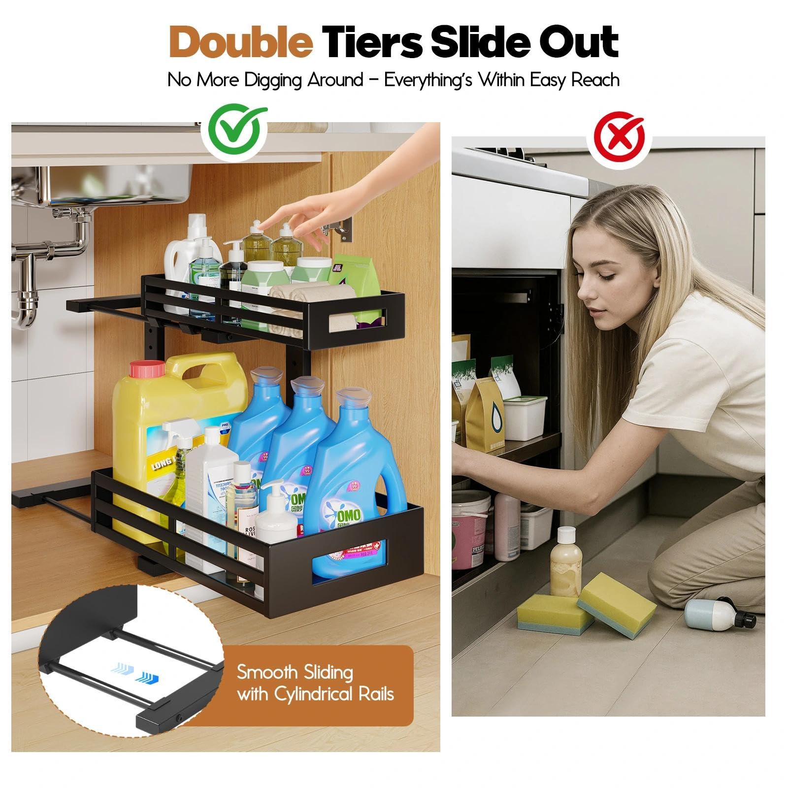 2 Pack Under Sink Organizer and Storage (2 Count)