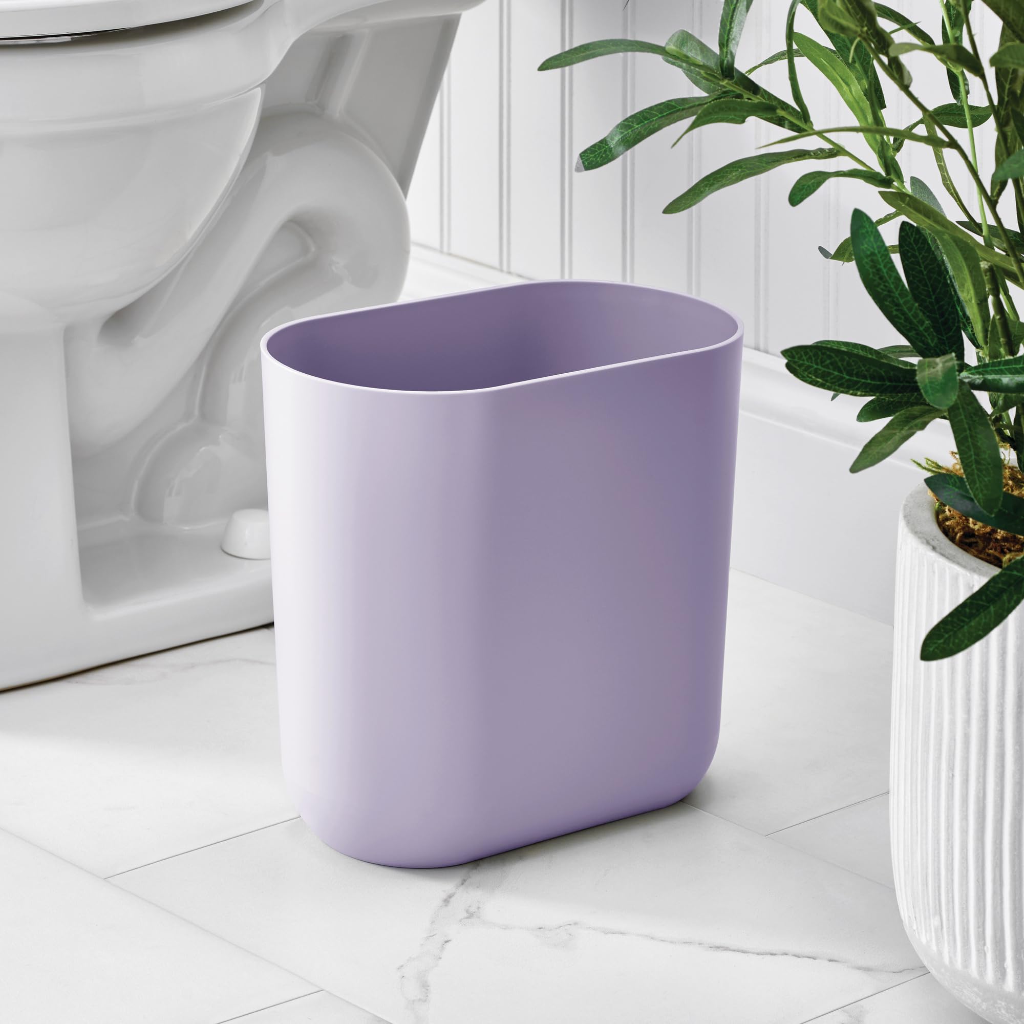 Small Slim Plastic Bathroom Trash Can