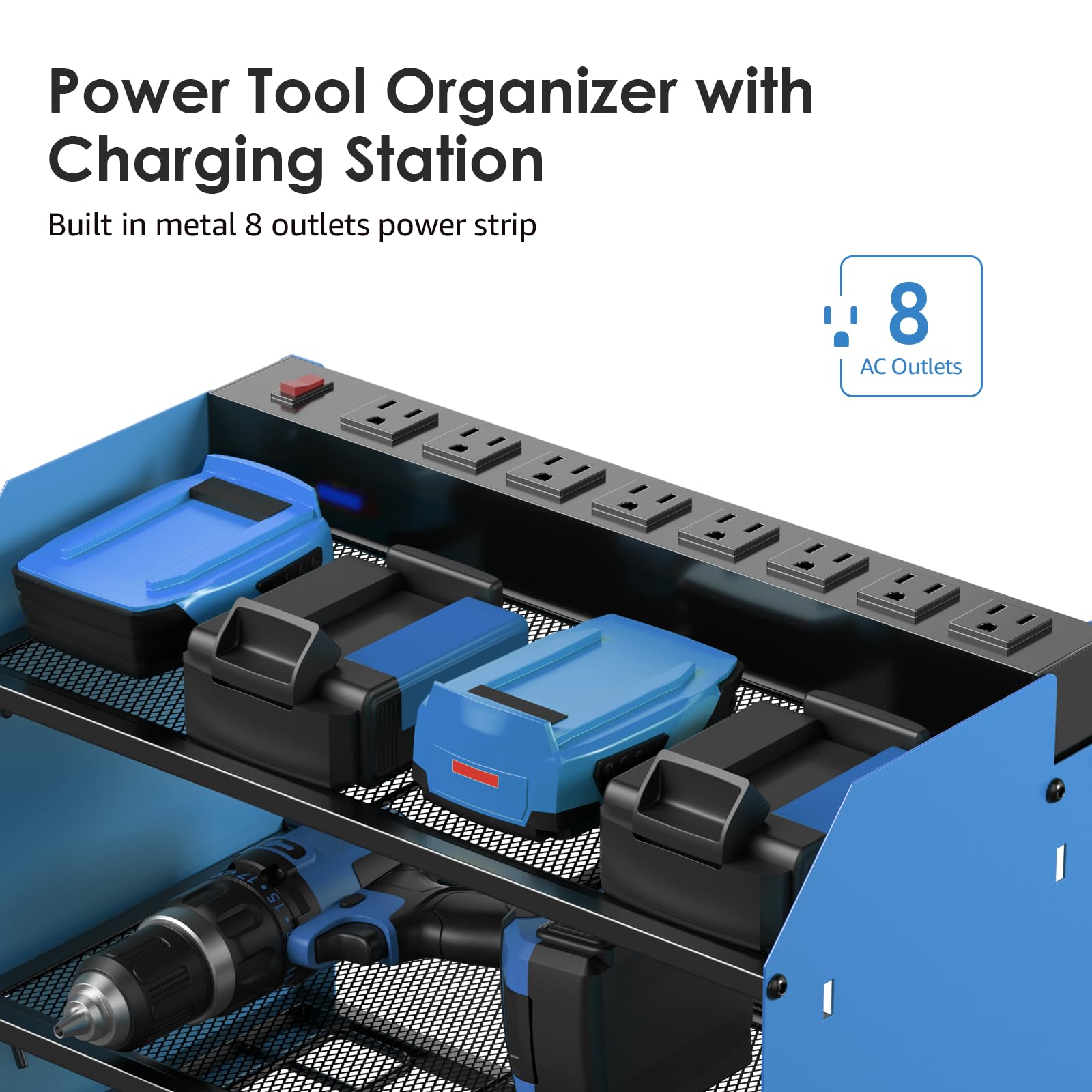 Wall Mount Modular Tool Charging Organizer