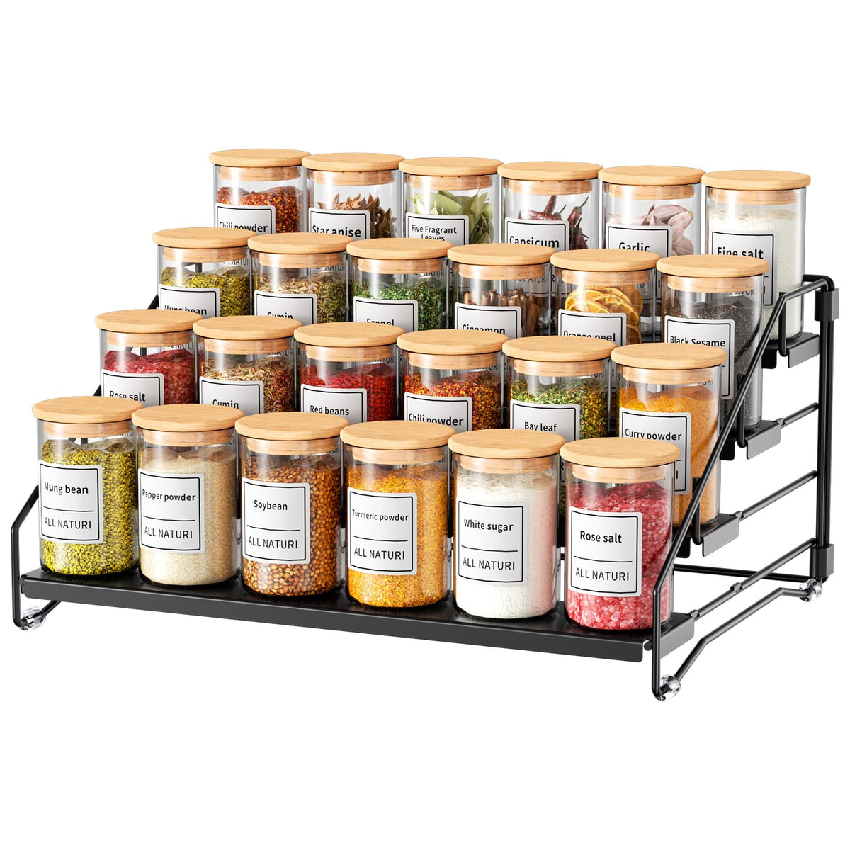 4 Tier Spice Rack Organizer for Cabinet