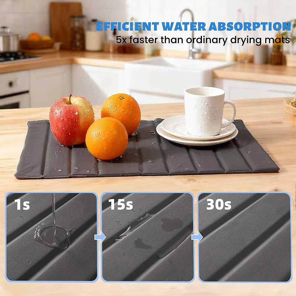 Large Stone Dish Drying Mat for Kitchen Counter