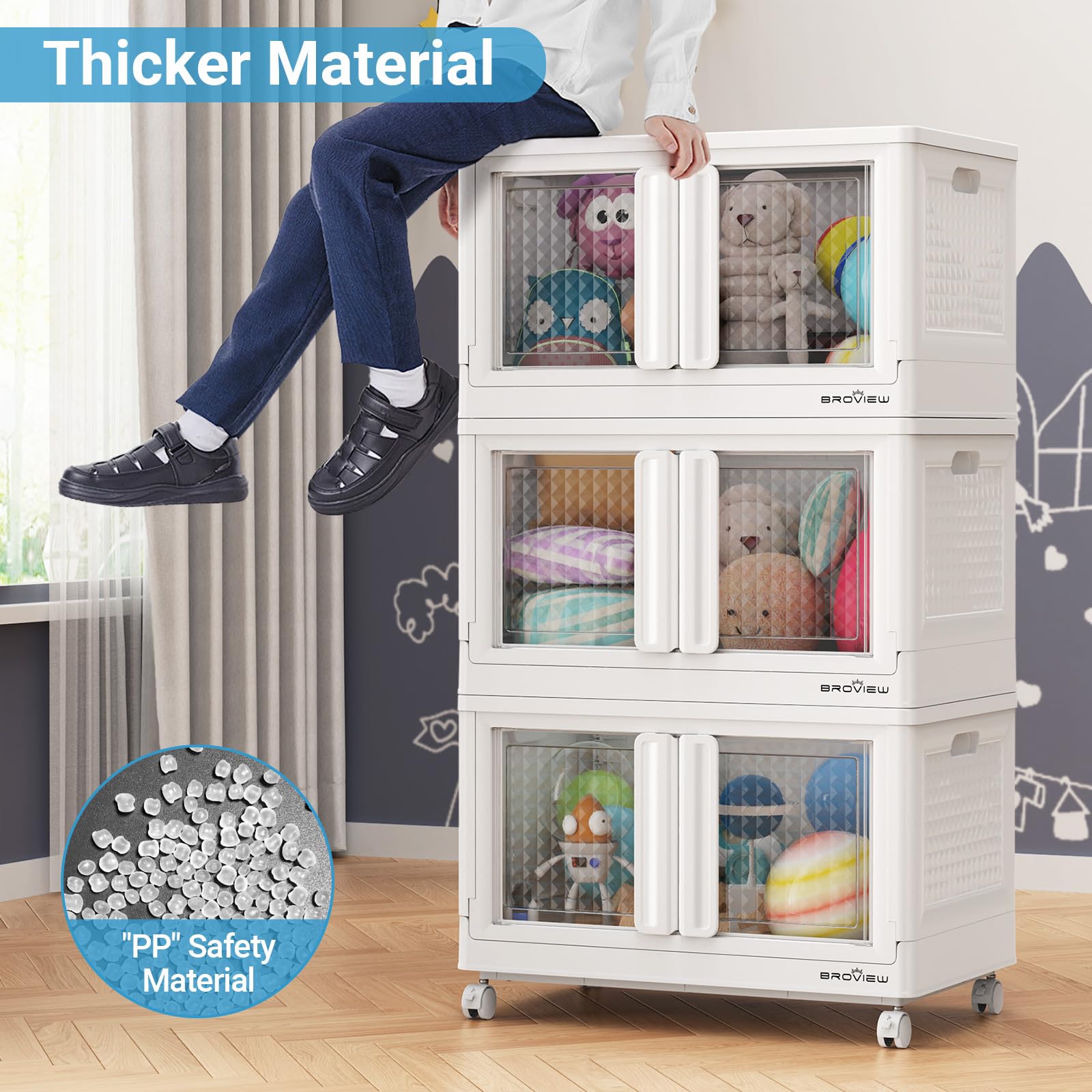 400Qt Stackable Storage Bins with Lids (4 Count)