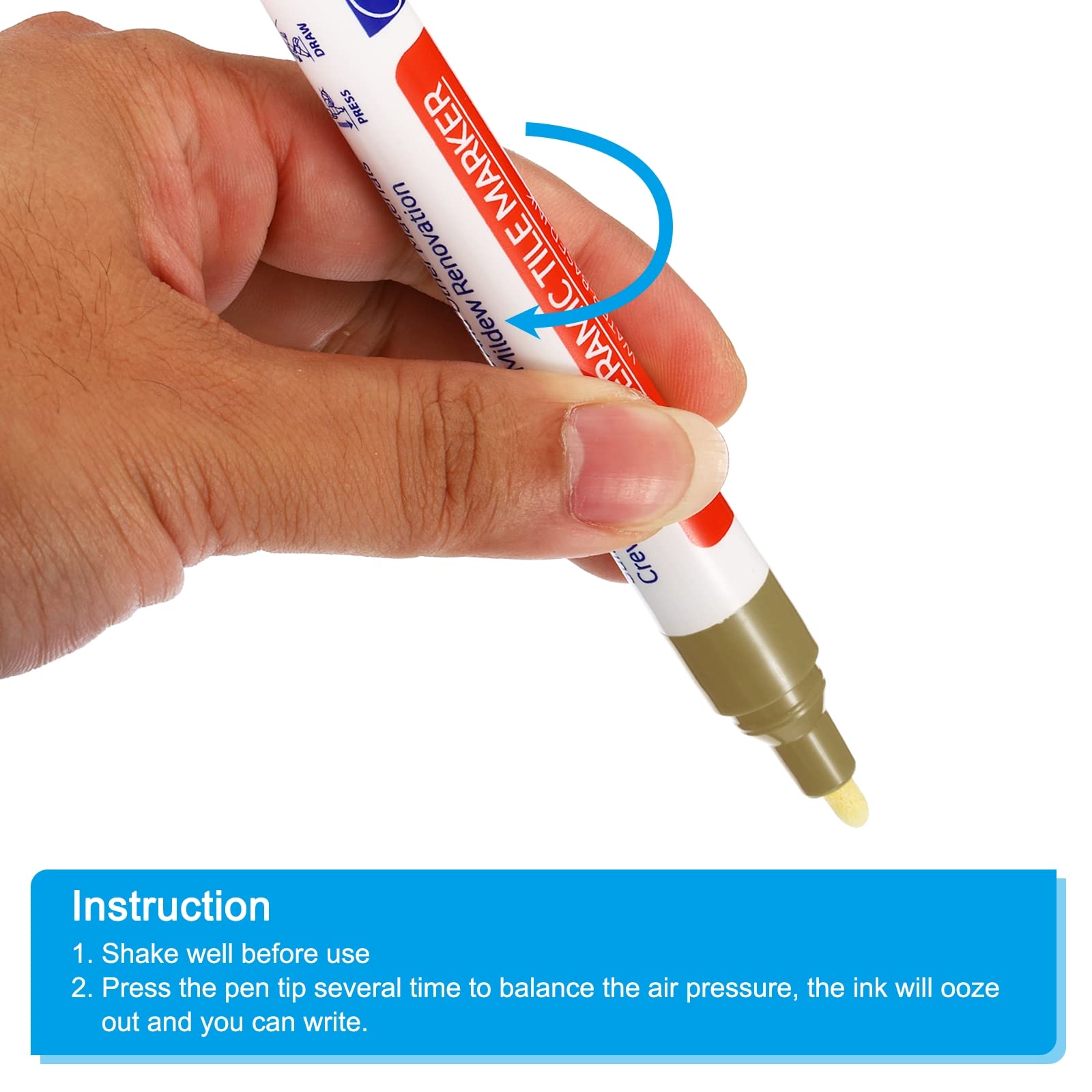 Grout Pen 4 Pack Khaki Tile Marker Waterproof Grout Sealer Pen Tile Repair Pens Paint Pens for Wall Floor Bathroom Kitchen Refresh (4 Count)