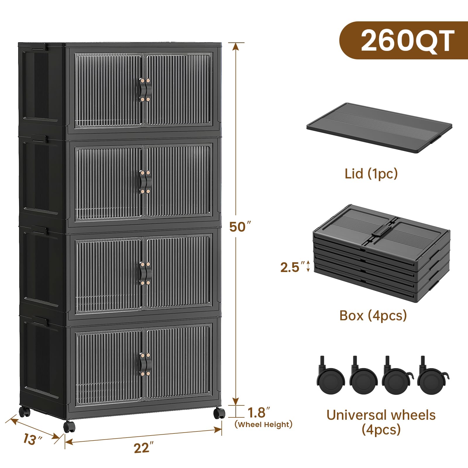 260Qt Stackable Storage Bins