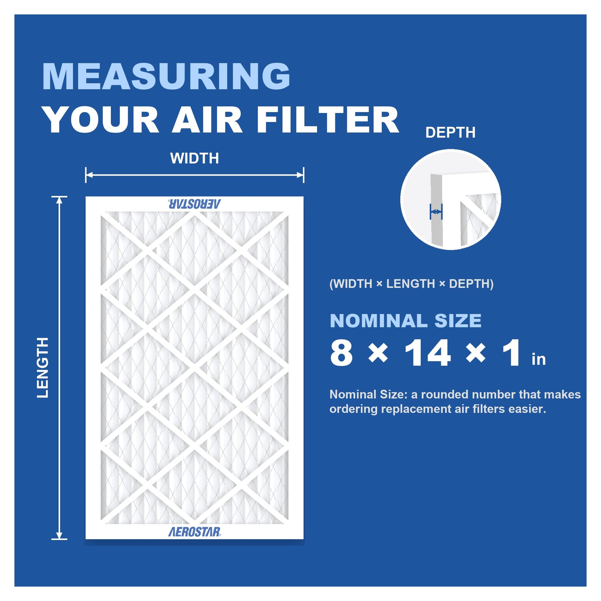 Air Filter 8x14x1 MERV 8 AC Filter (6 Count)