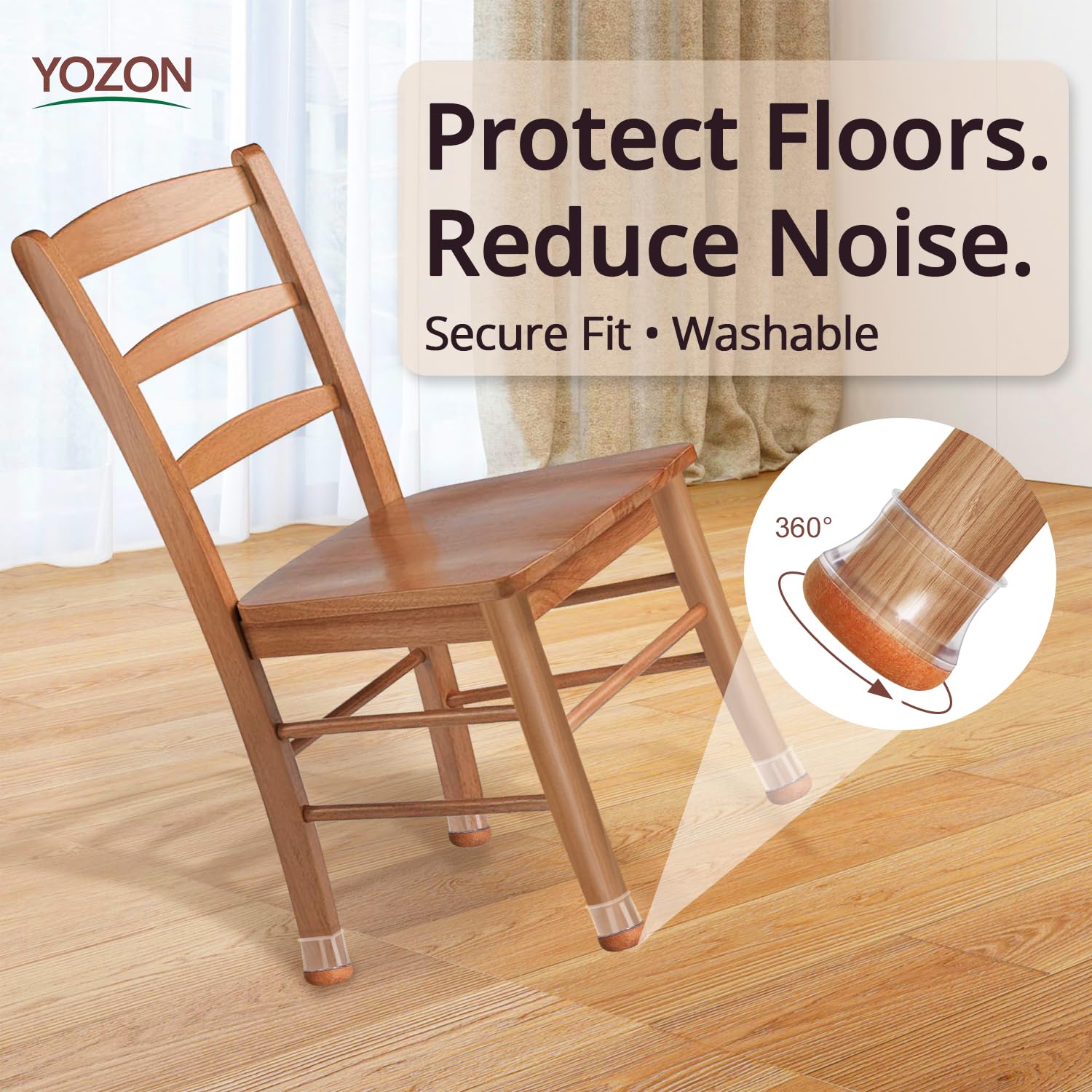 Chair Leg Floor Protectors Silicone Caps Felt Furniture Pads Covers (32 Count)