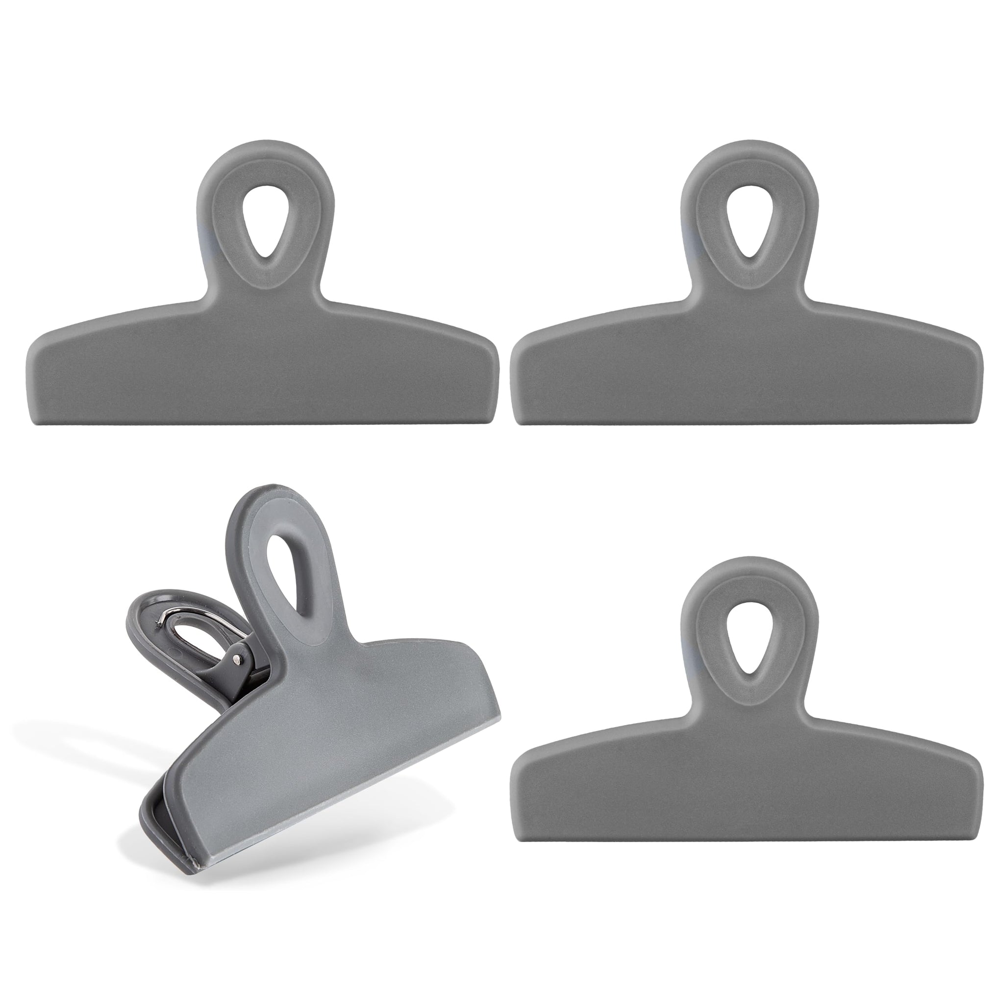 Bag Clips Heavy Duty Chip Clip and Refrigerator Magnet Clips for Food Storage with Air Tight Seal Grip (4 Count)
