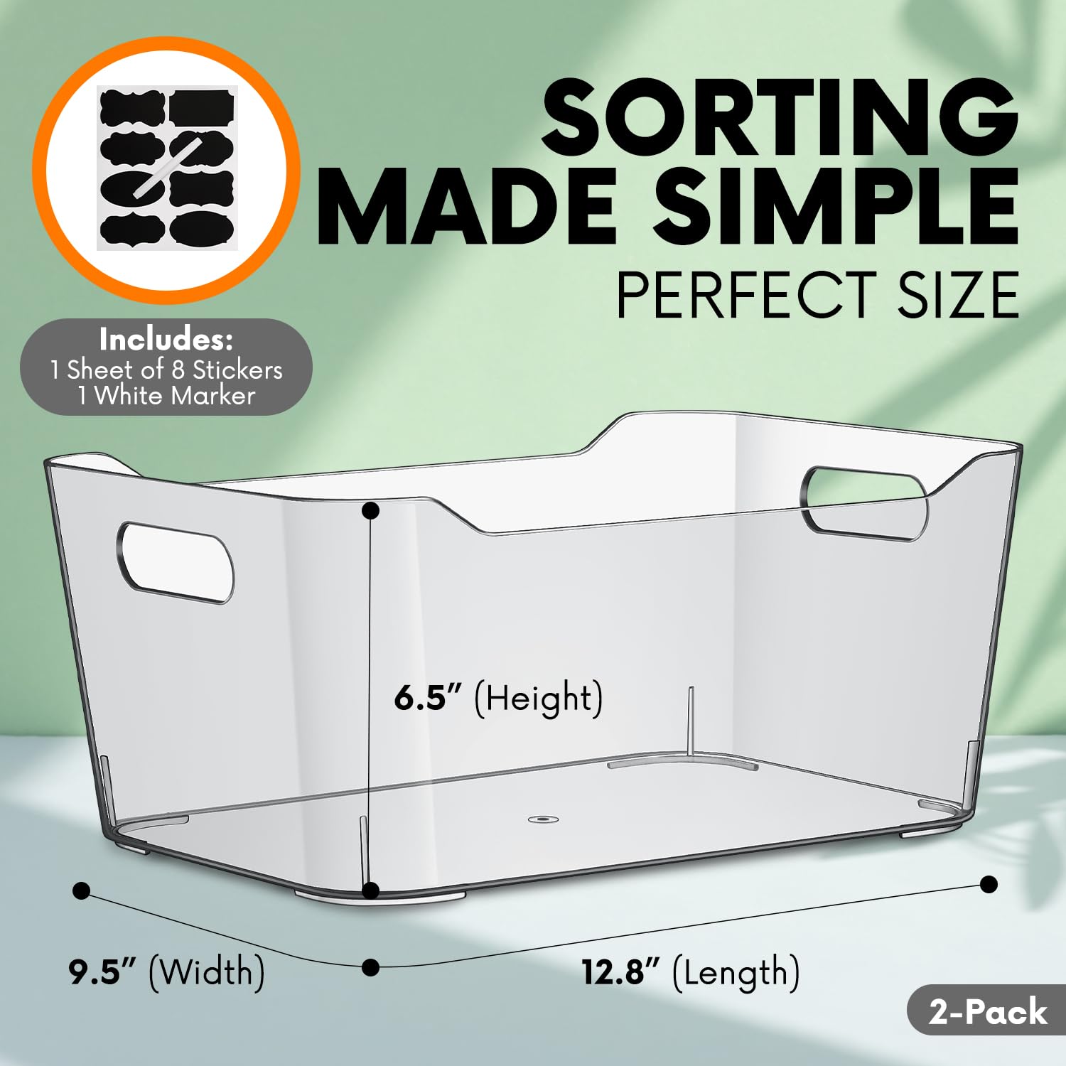 Clear Plastic Storage Bins (2 Count)