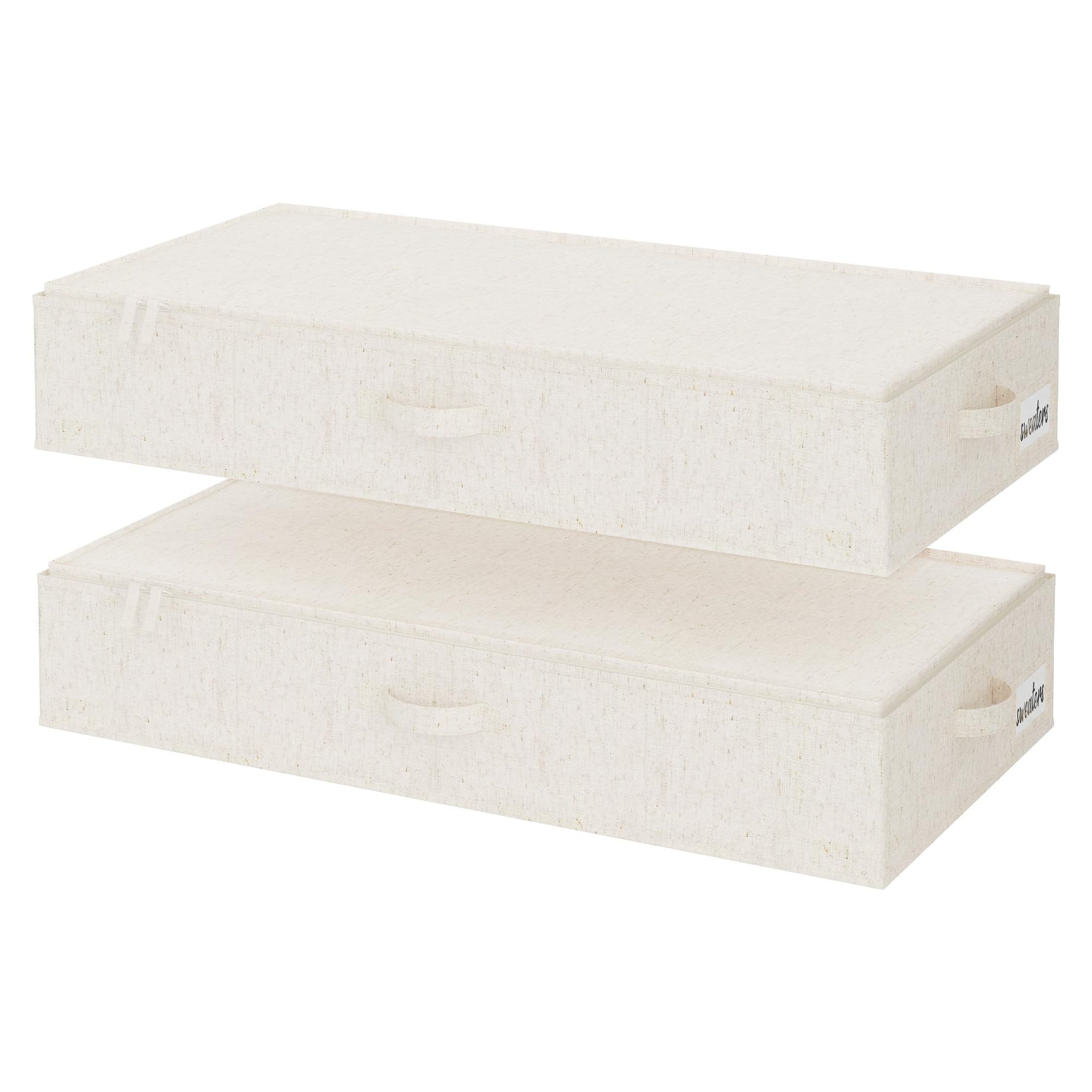 6 Inch Low Profile Under Bed Clothes Storage Bins with Lids (2 Count)