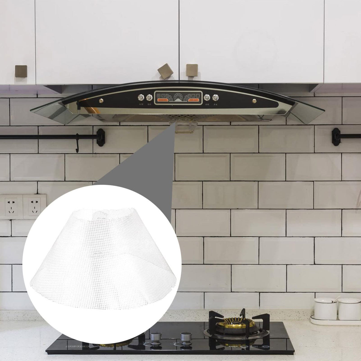 10Pcs Range Hood Filter Net Round Kitchen Cooking Range Hood Filter Mesh Replacement Mesh Kitchen Cooker Accessories 23cm