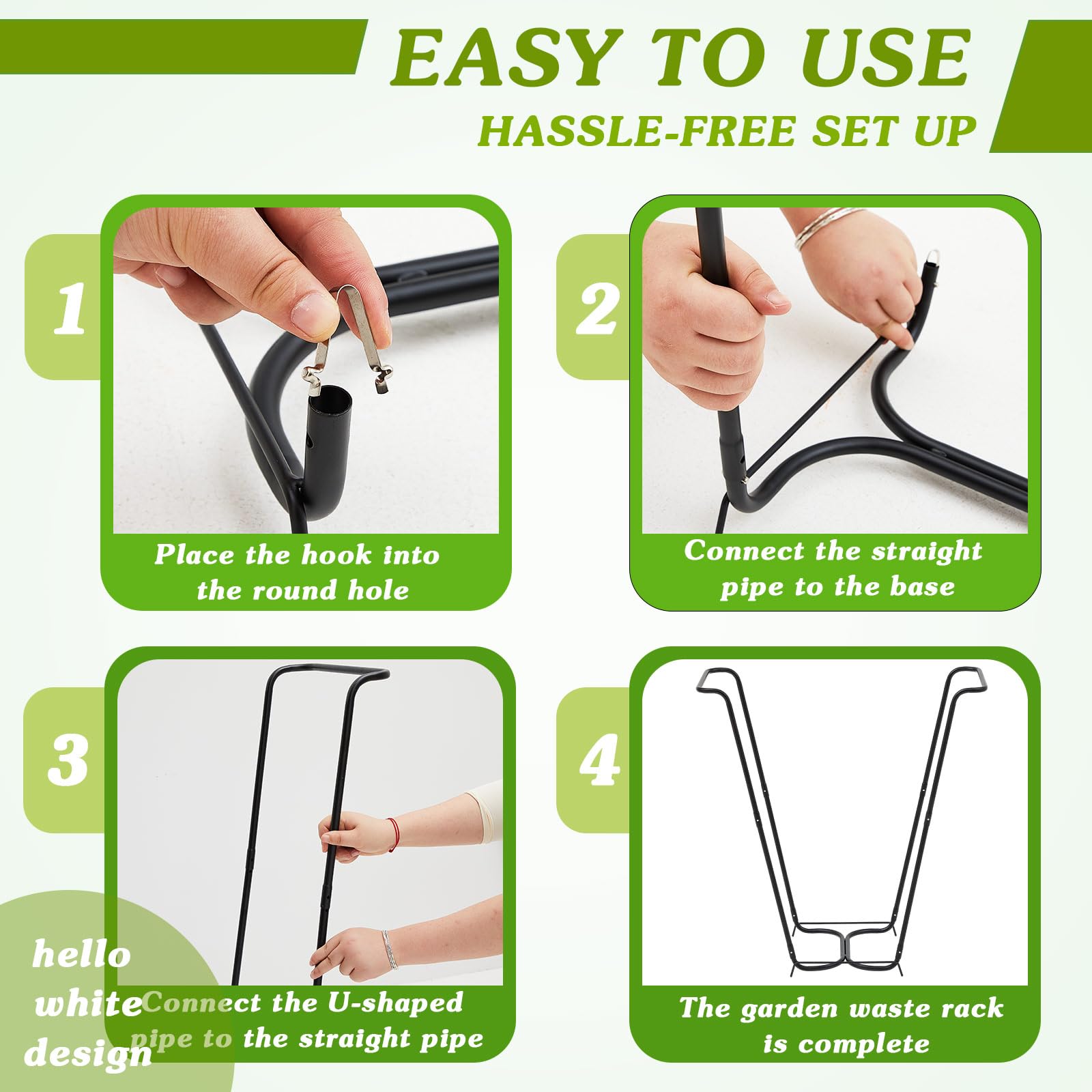 2 Pieces Metal Leaf Bag Holder Stand Portable Trash Bag Holder Frame Outdoor Holds 30 (2 Count)