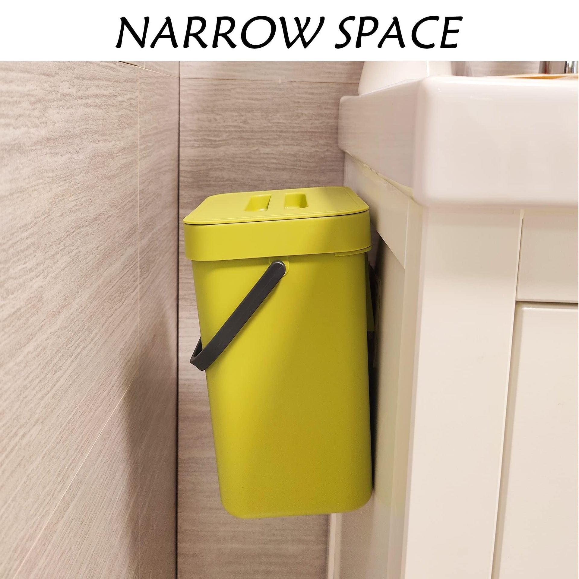 Small Cabinet Door Trash Can with Lid