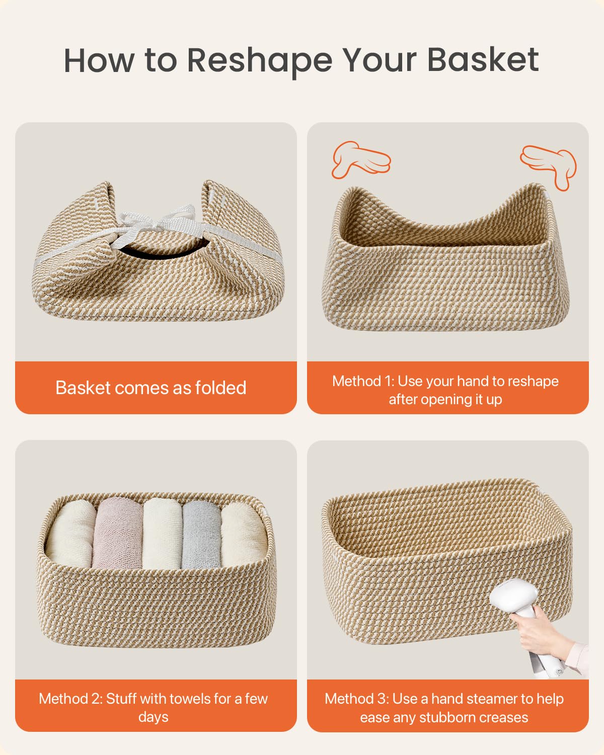 Small Woven Storage Basket for Organizing (3 Count)