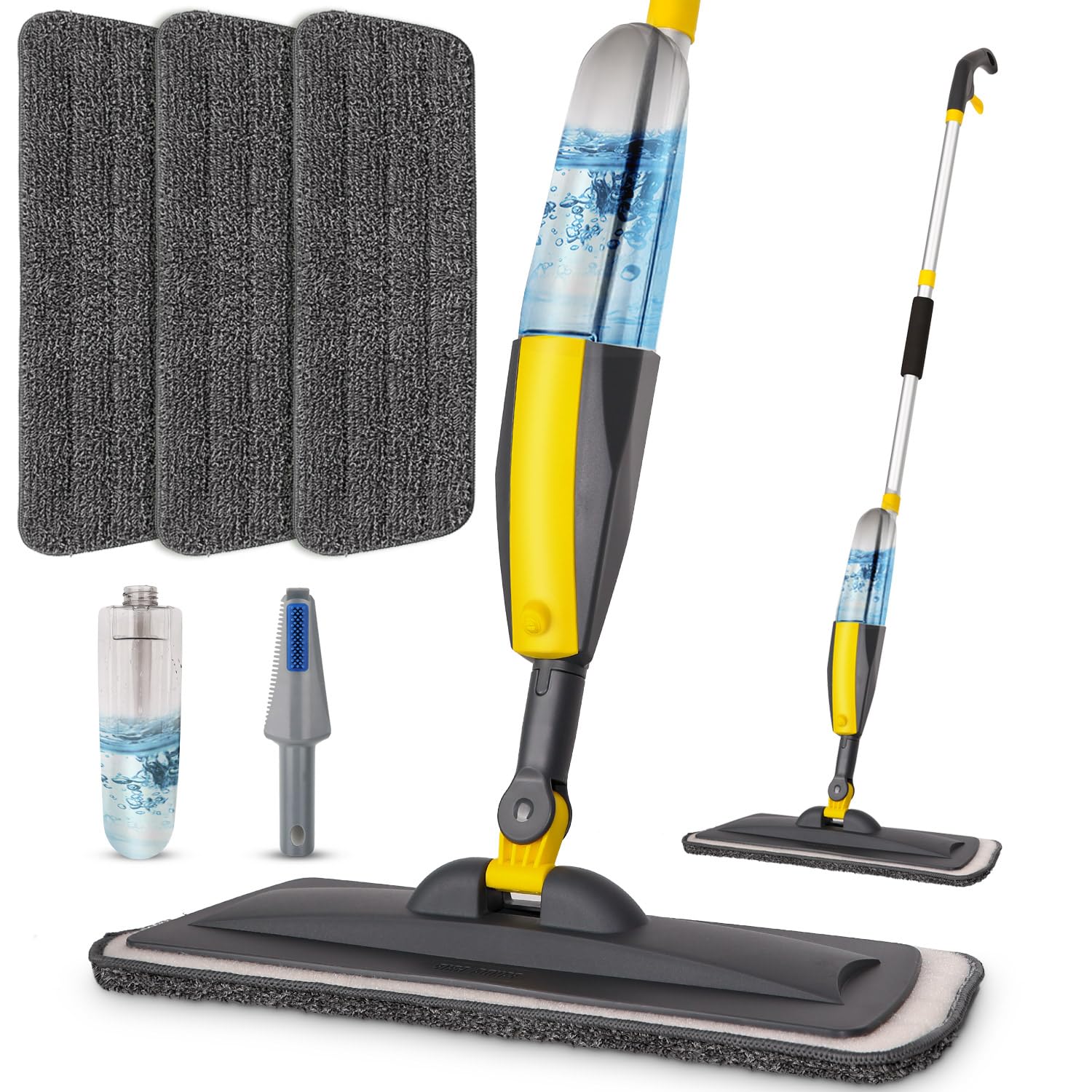 Wet Spray Mop for Floor Cleaning with 14 oz Bottle & 3 Microfiber Pads