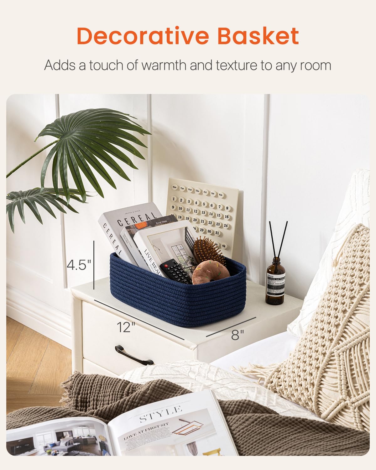 Small Woven Storage Basket for Organizing (3 Count)