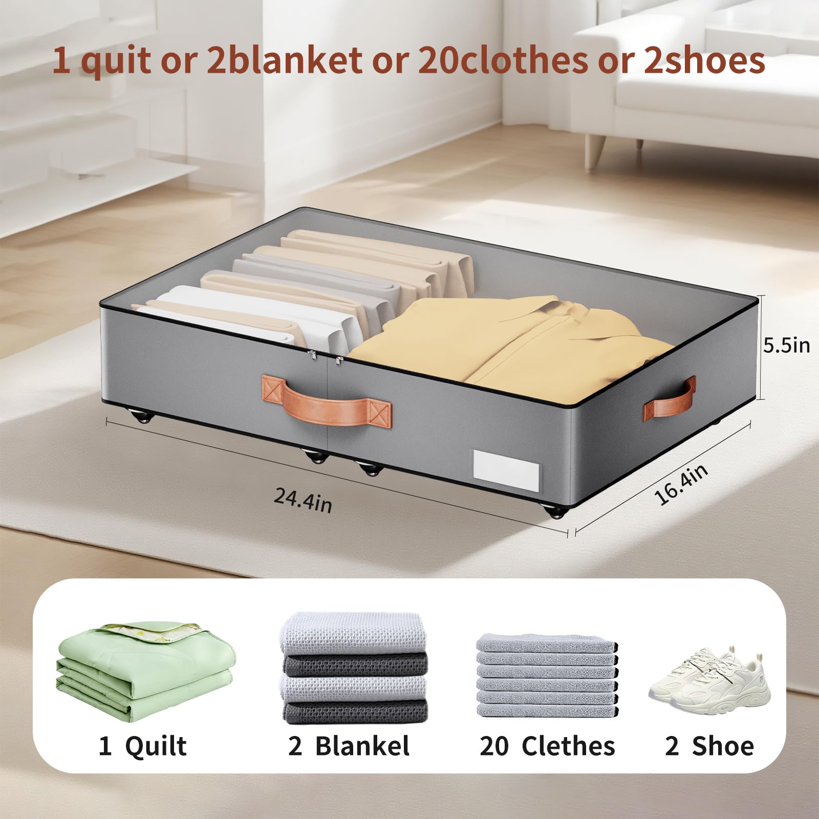 Under bed Storage With Wheels (2 Count)