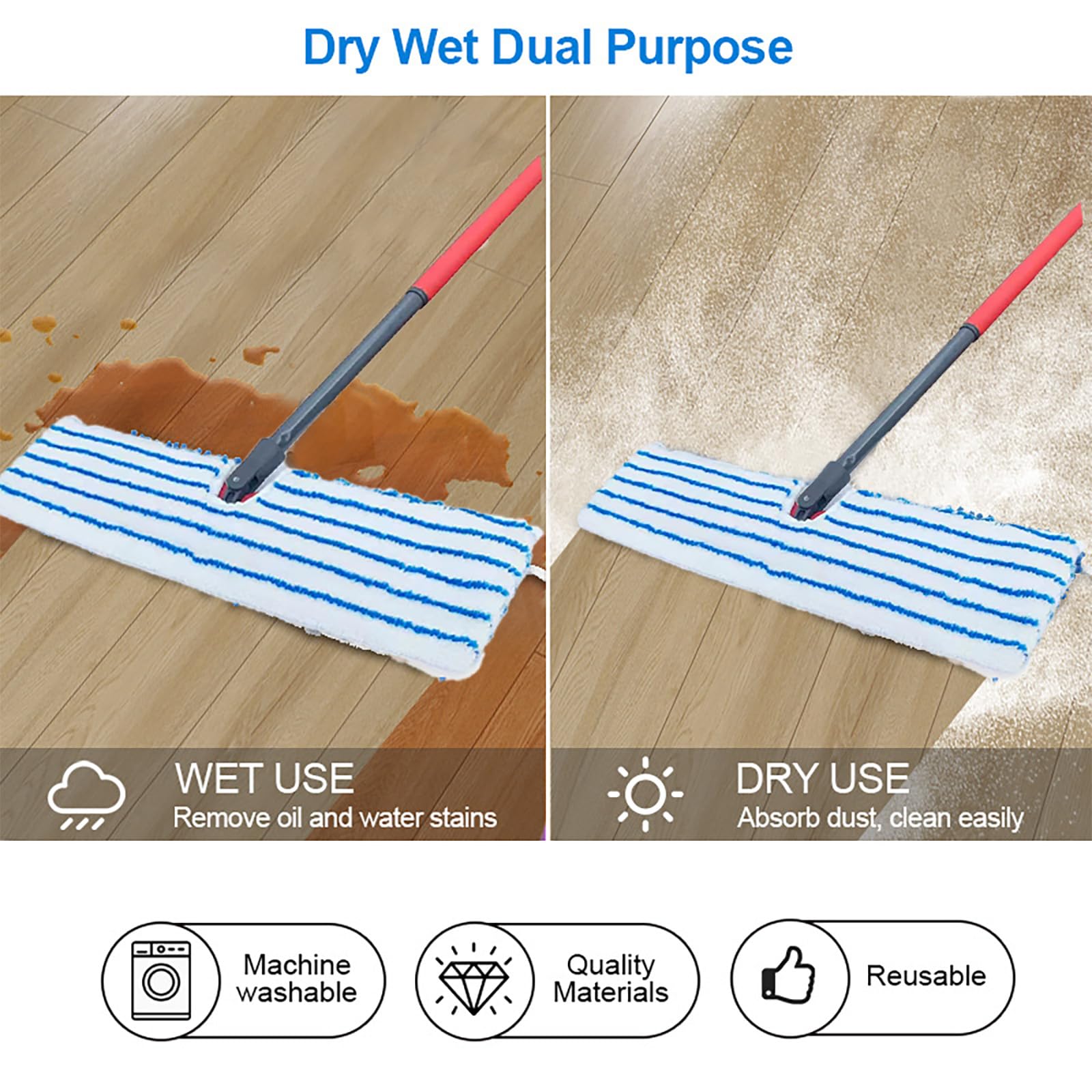 2 Pack Microfiber Mop Replacement Heads Compatible with O (2 Count) - ModHome Supplies