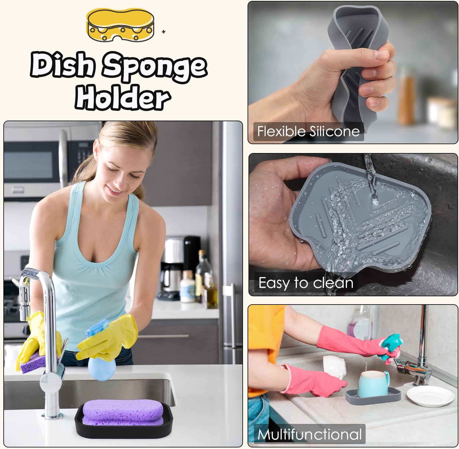 2 Pcs Silicone Soap Dish (3.84 Ounce)