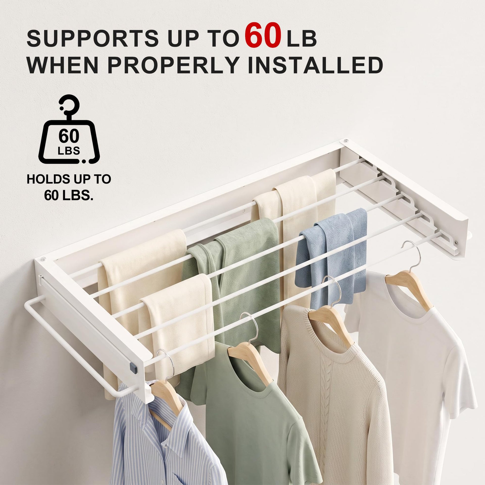 Wall Mounted Clothes Drying Rack
