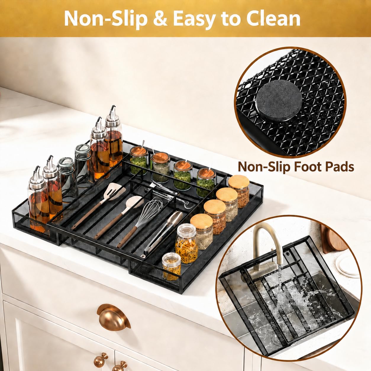 Silverware Organizer Metal Mesh