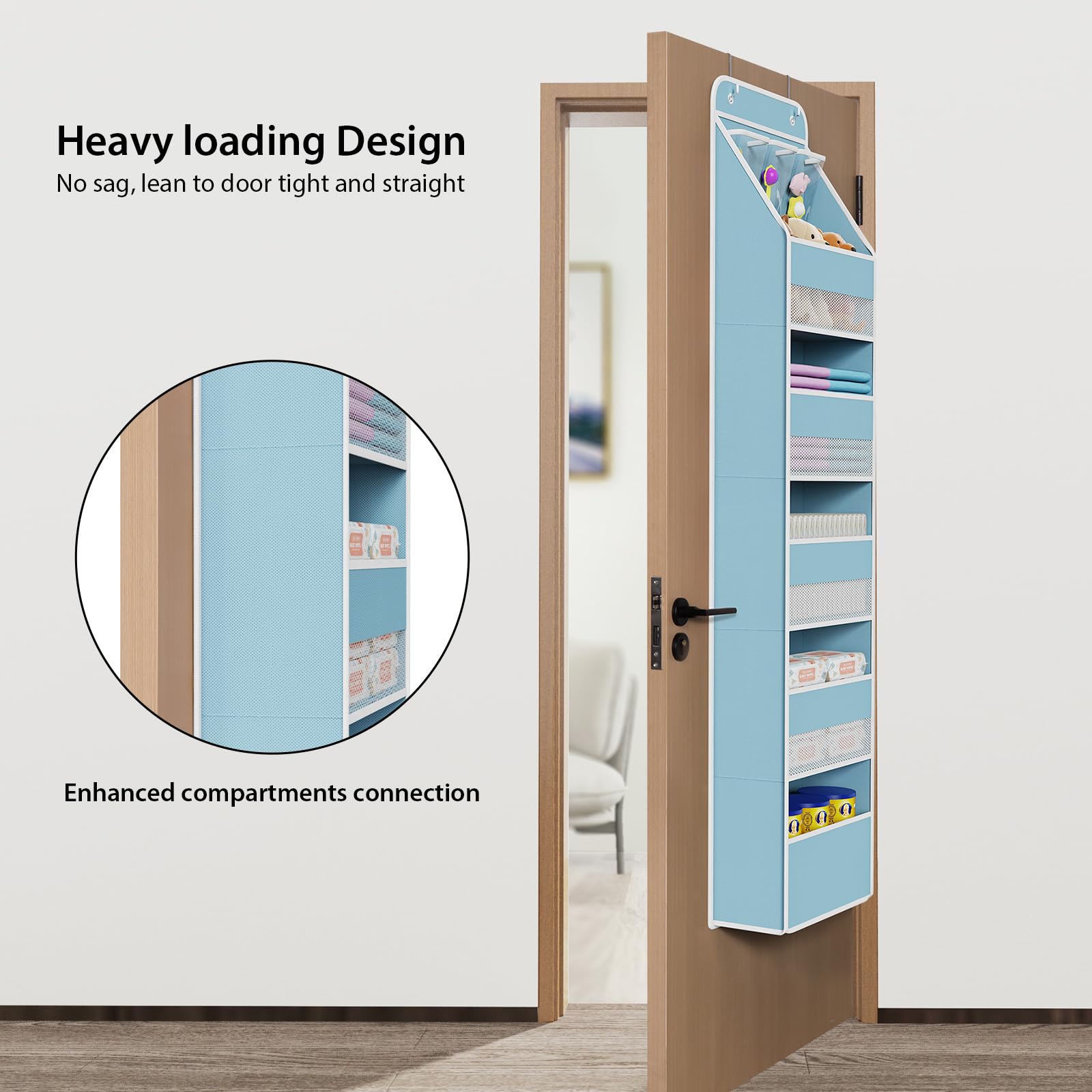 Fabric Over Door Hanging Organizer for Baby Nursery