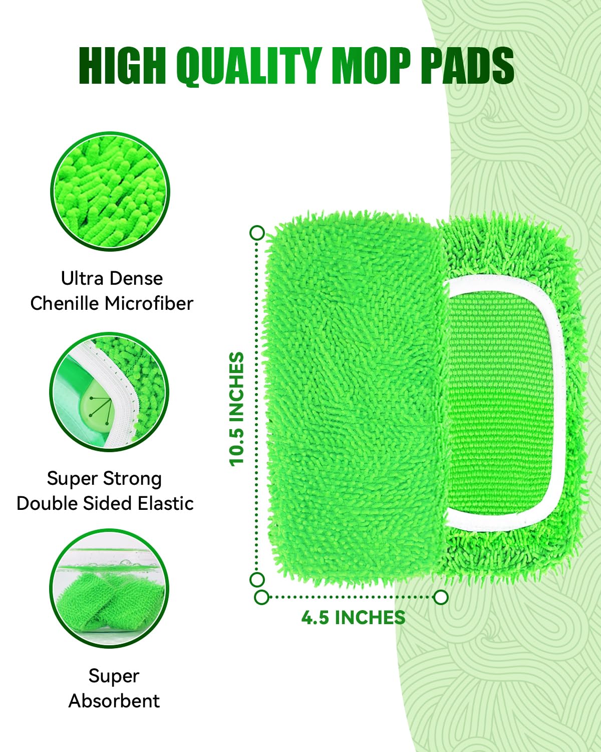 Reusable Microfiber Mop Pads Compatible with Swiffer Sweep & Mop Deluxe (2 Count)