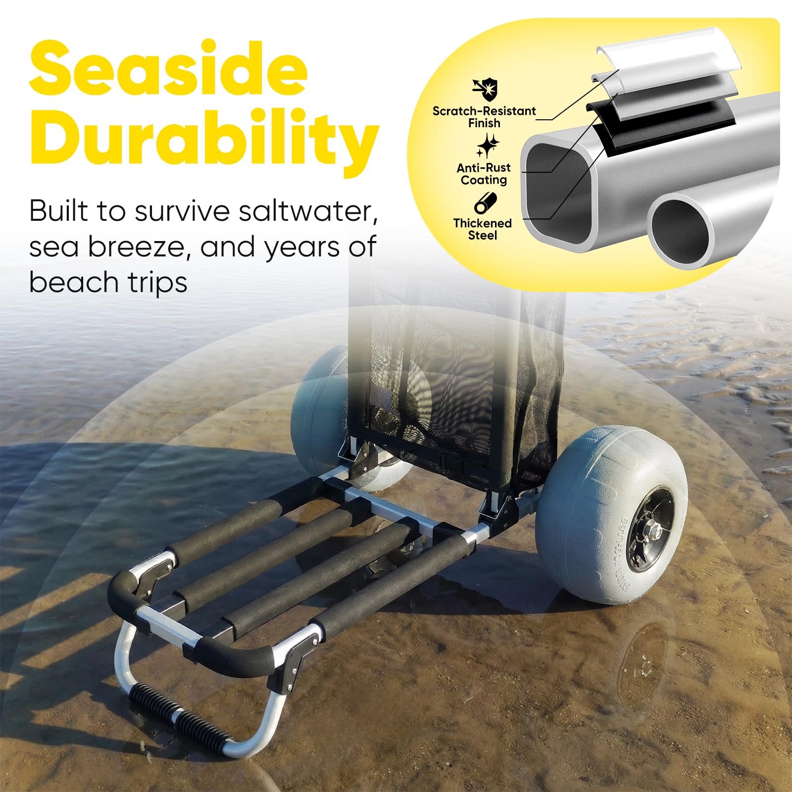 Beach Wagon with 12" Big Wheels for Sand