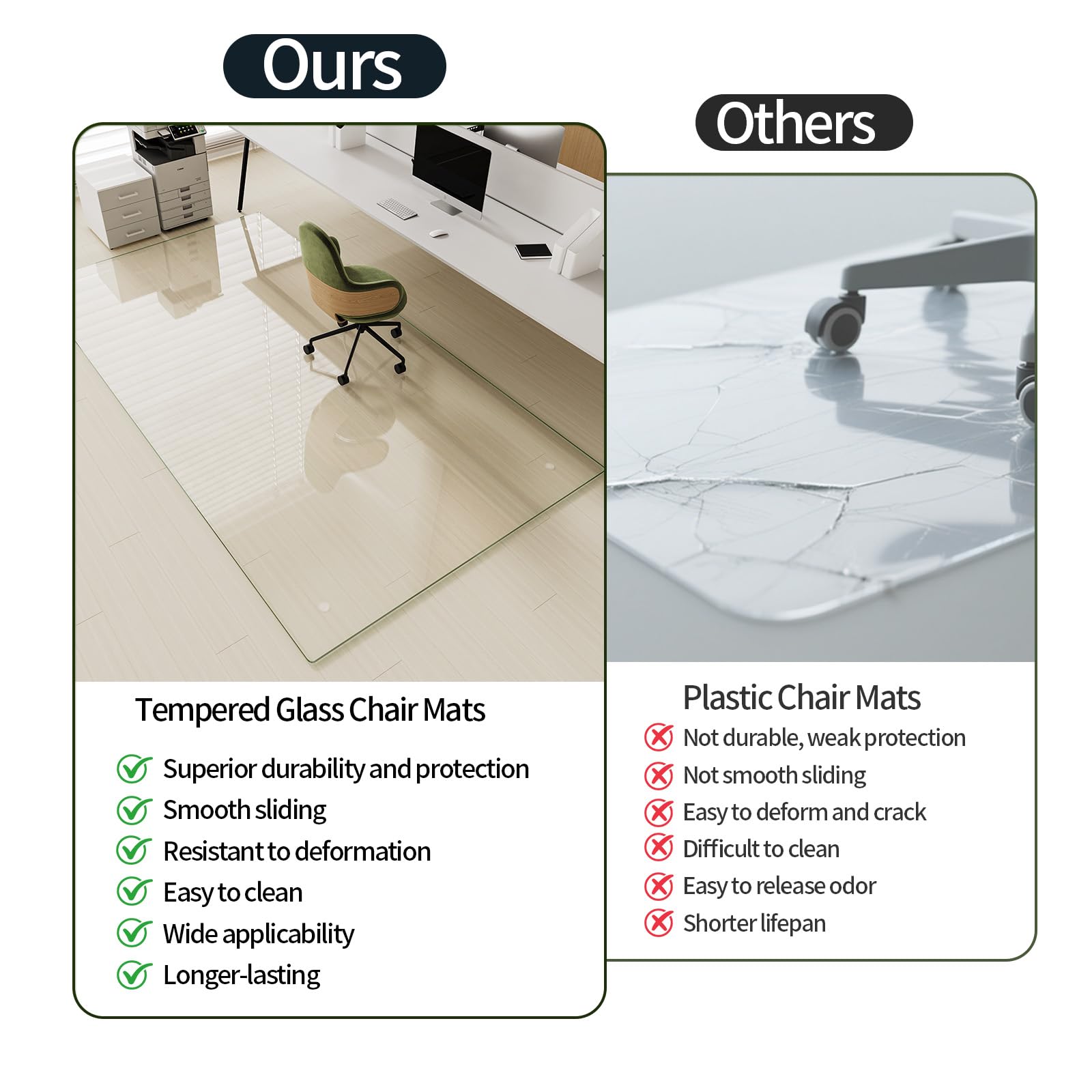 54" x 72" Office Chair Mat for Hardwood Floors & Carpets