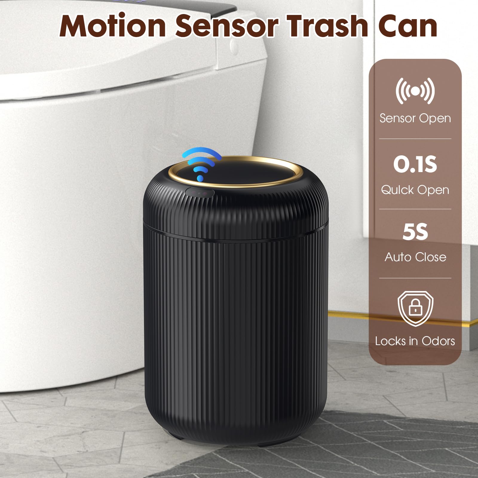 Touchless Trash Can Bathroom