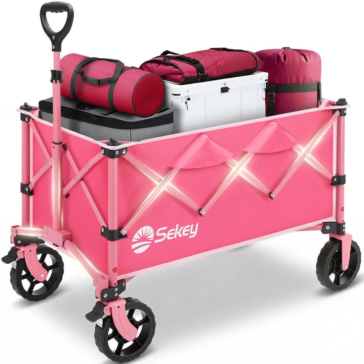 Collapsible Foldable Wagon with 300lbs Weight Capacity