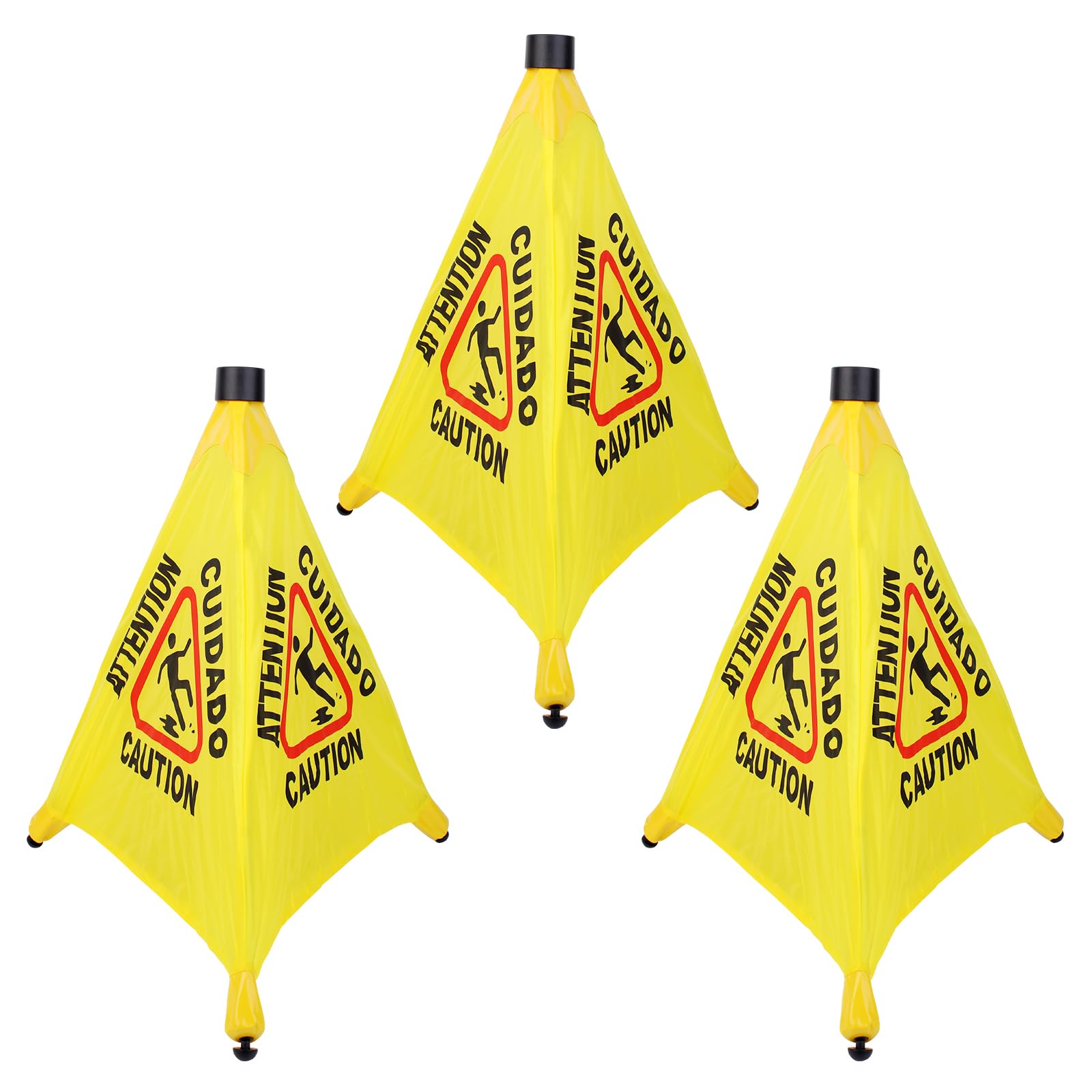 3 Pcs 20 inch Pop up Wet Floor Sign with Storage Tube (3 Count)