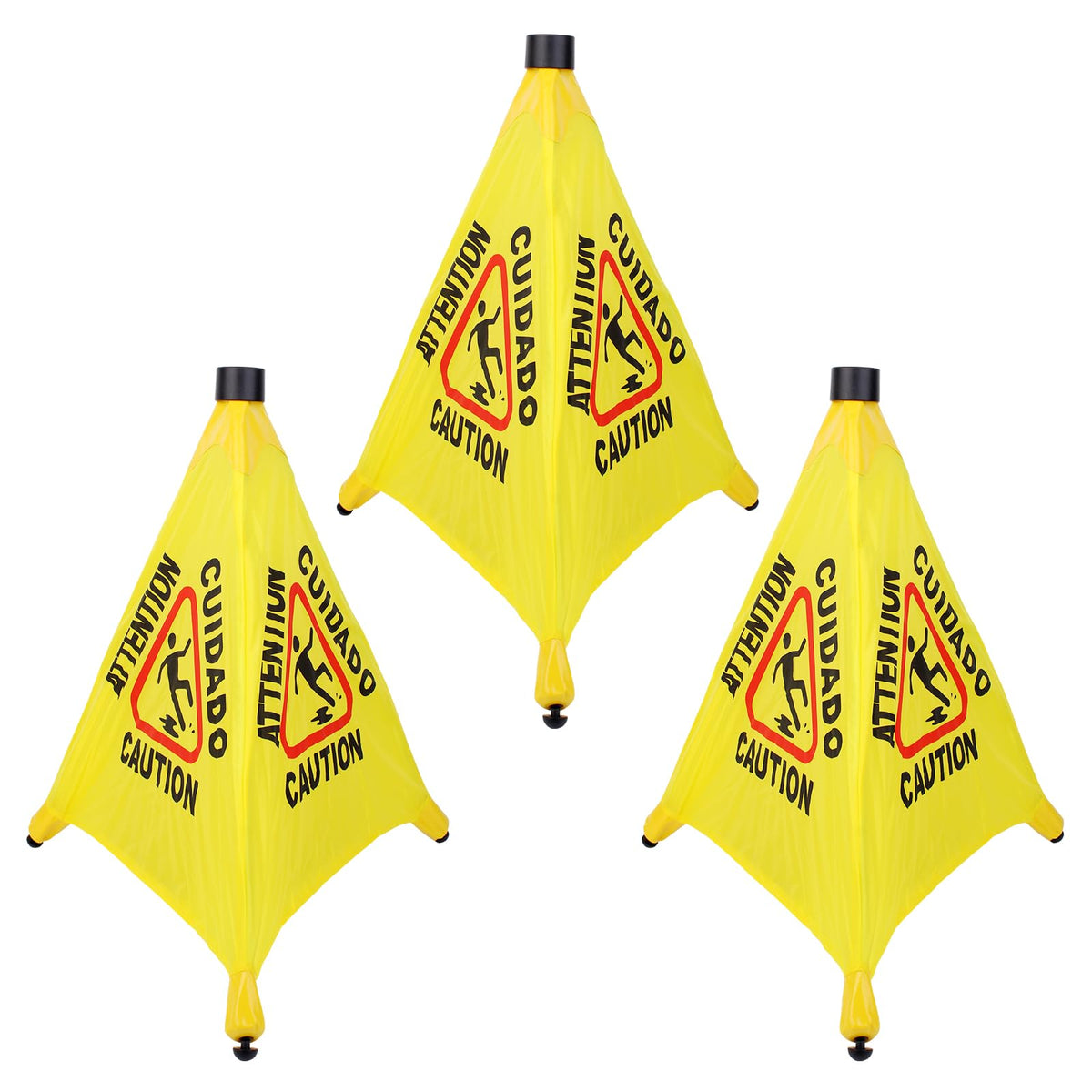 3 Pcs 20 inch Pop up Wet Floor Sign with Storage Tube (3 Count)