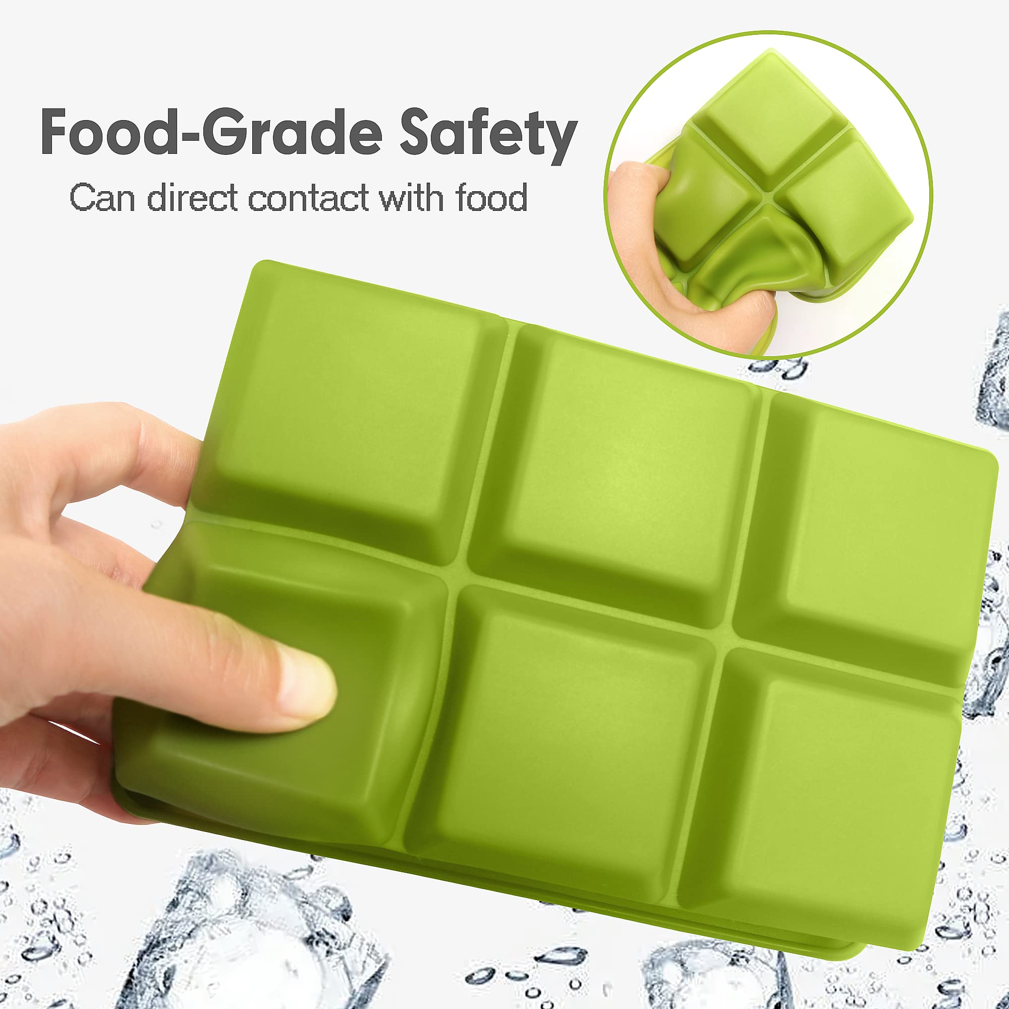 Silicone Ice Cube Trays 3 Pack (3 Count)