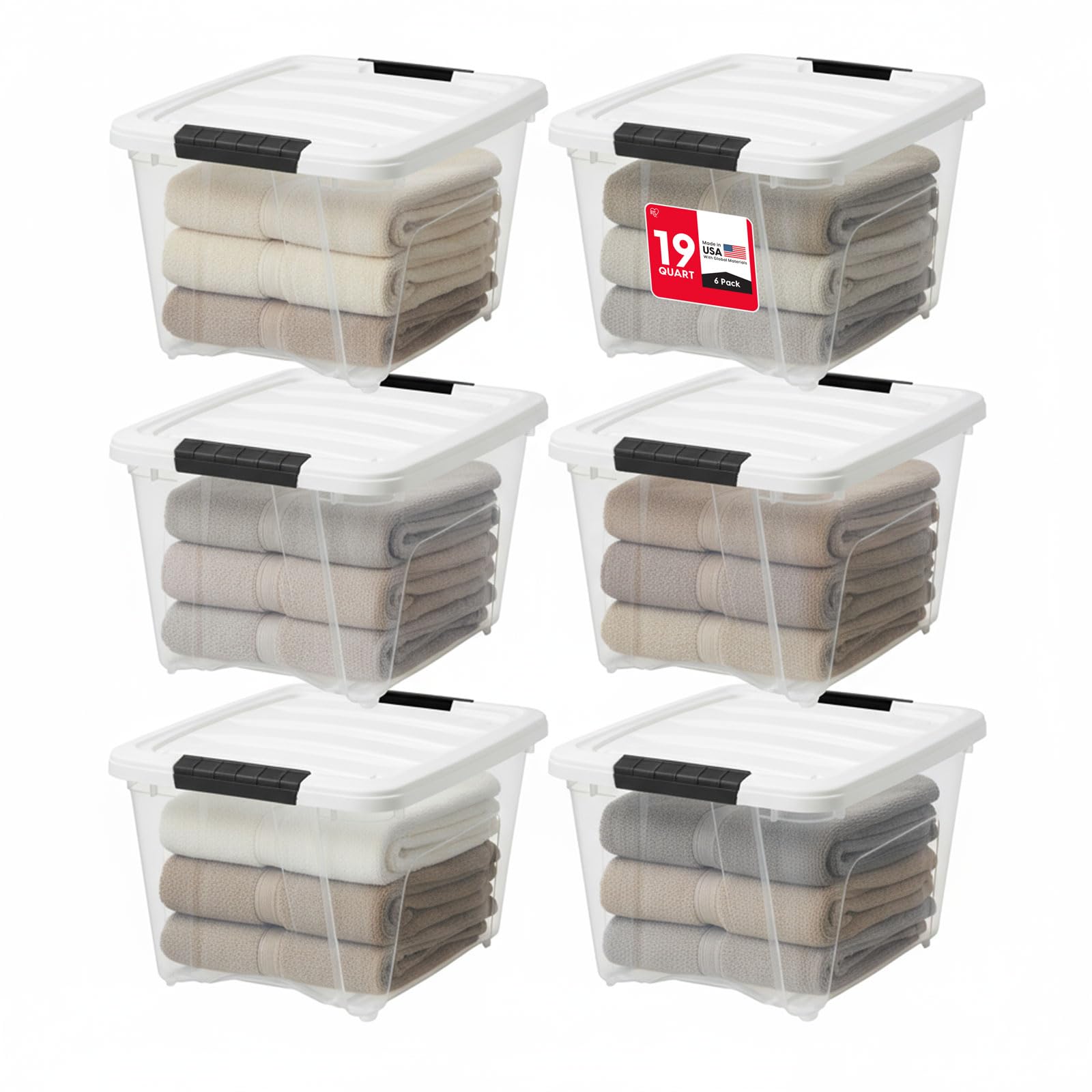 19 Qt Storage Bins with Lids (6 Count)