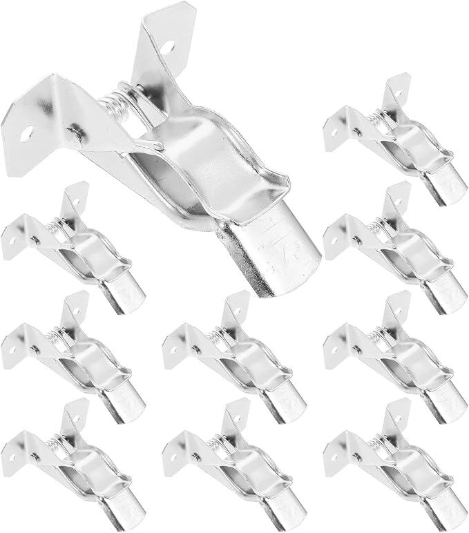 10pcs Heavy Duty Iron Mop and Broom Holder Wall Mount Tool Clips Set for Home Organization and Garage Storage