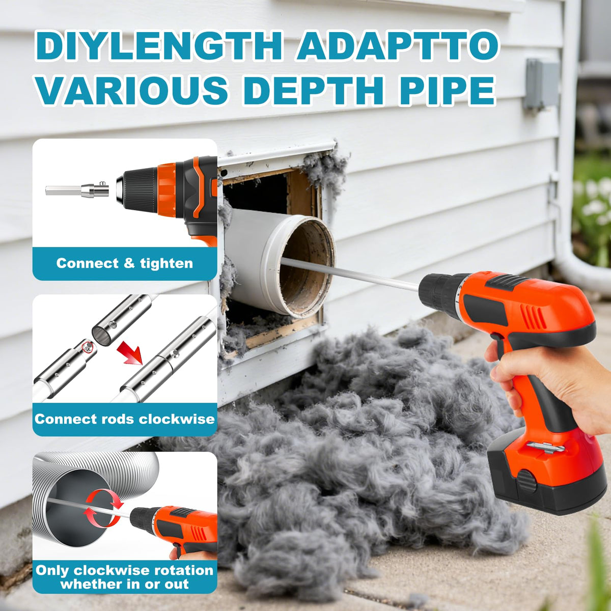 50Ft Dryer Vent Cleaner Kit
