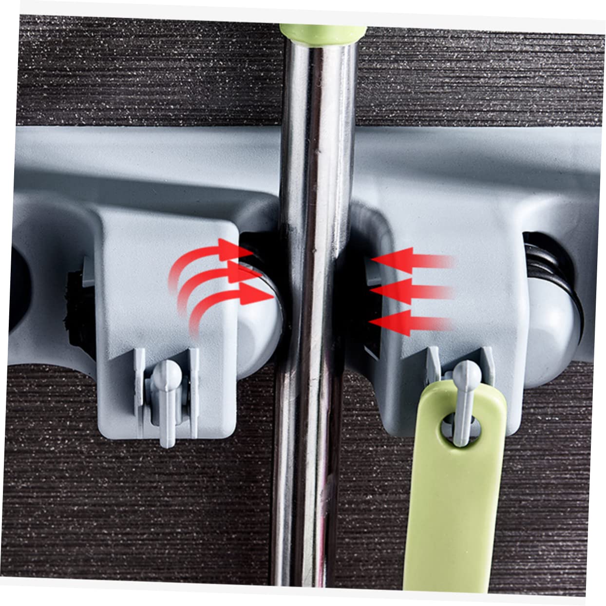 Sturdy Plastic Mop Holder Wall Mount Dual