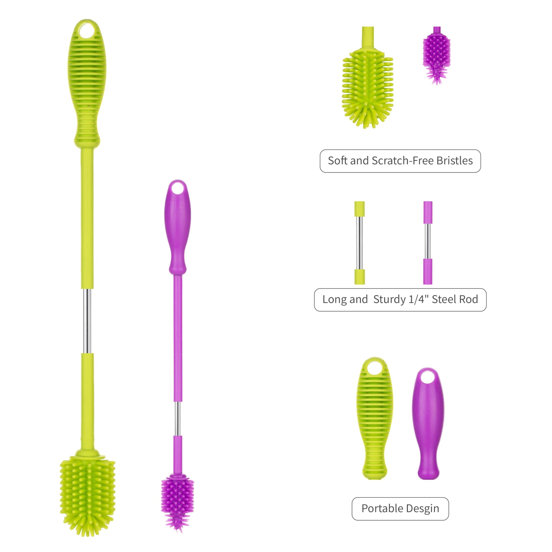 A Brush Silicone Bottle Cleaner Brush (2 Count)