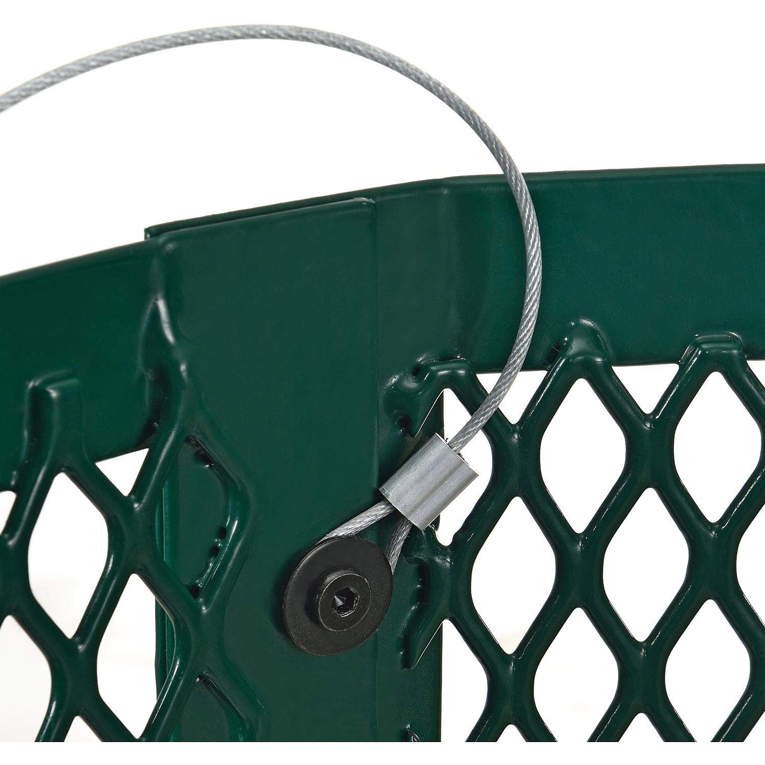 Outdoor Diamond Steel Trash Can with Rain Bonnet Lid