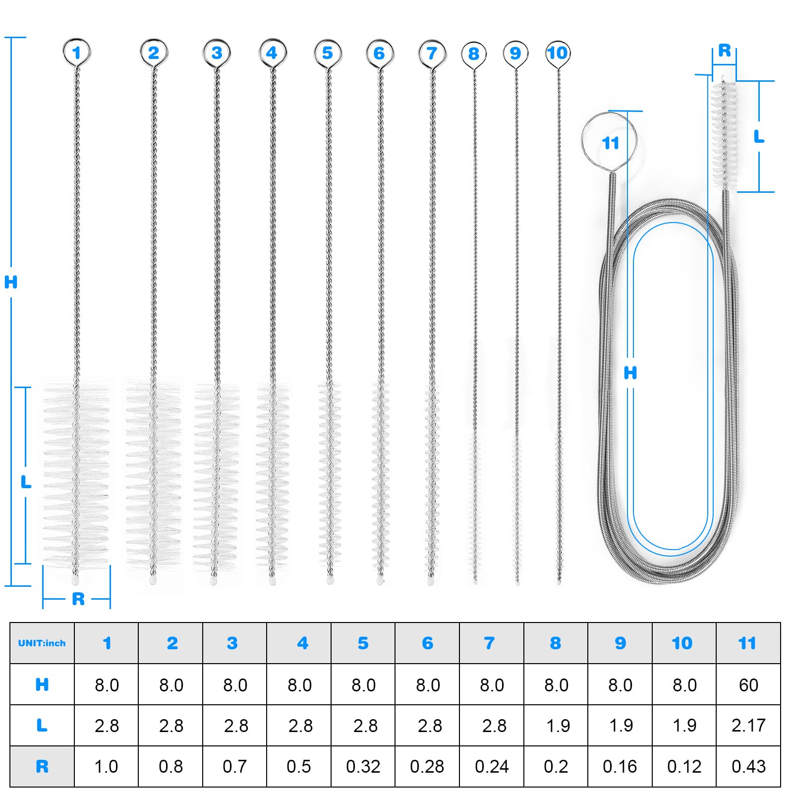 11 Pcs Cleaning Brushes Set (11 Count)