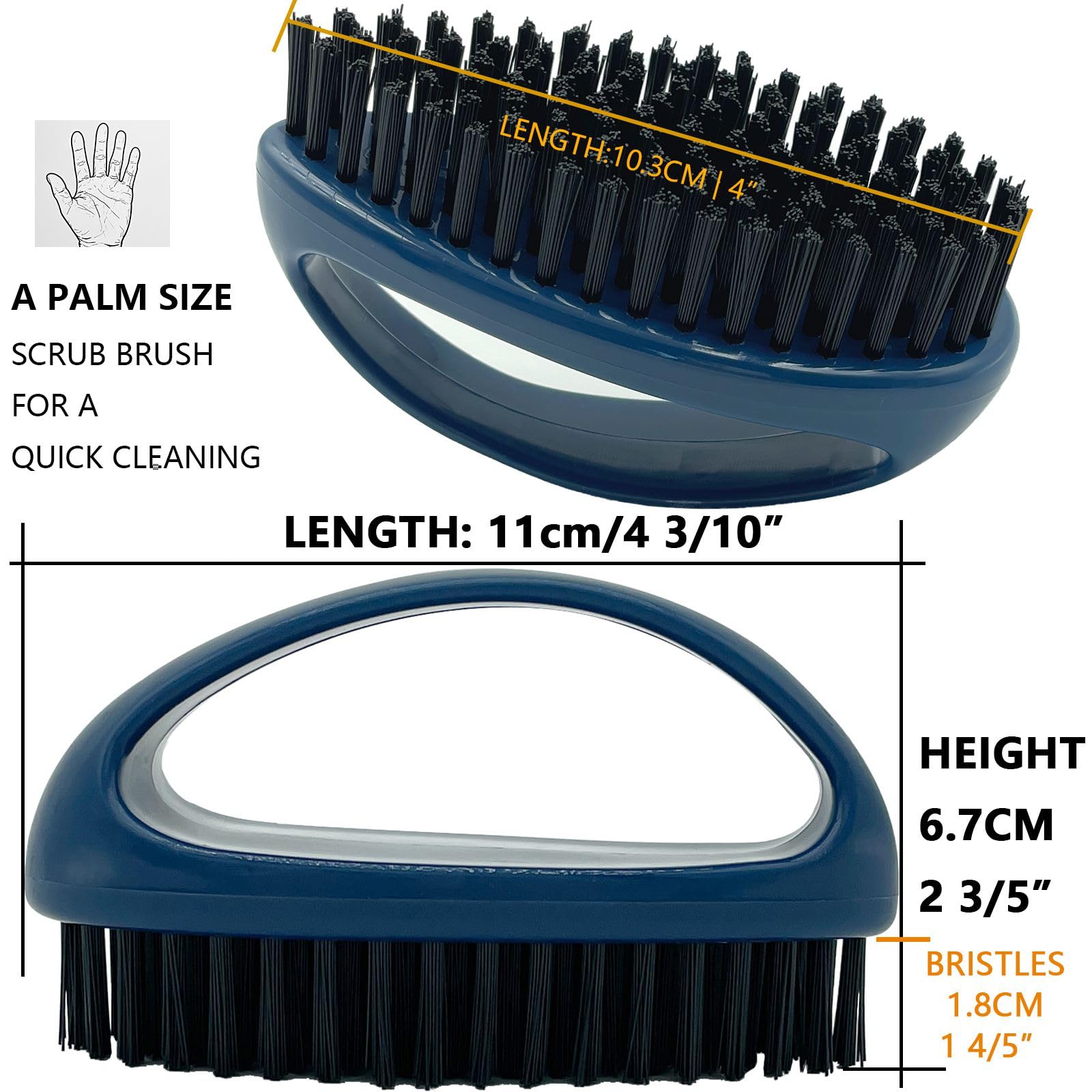 Small Scrub Brush with Nylon Bristles Heavy Duty Cleaning Brush